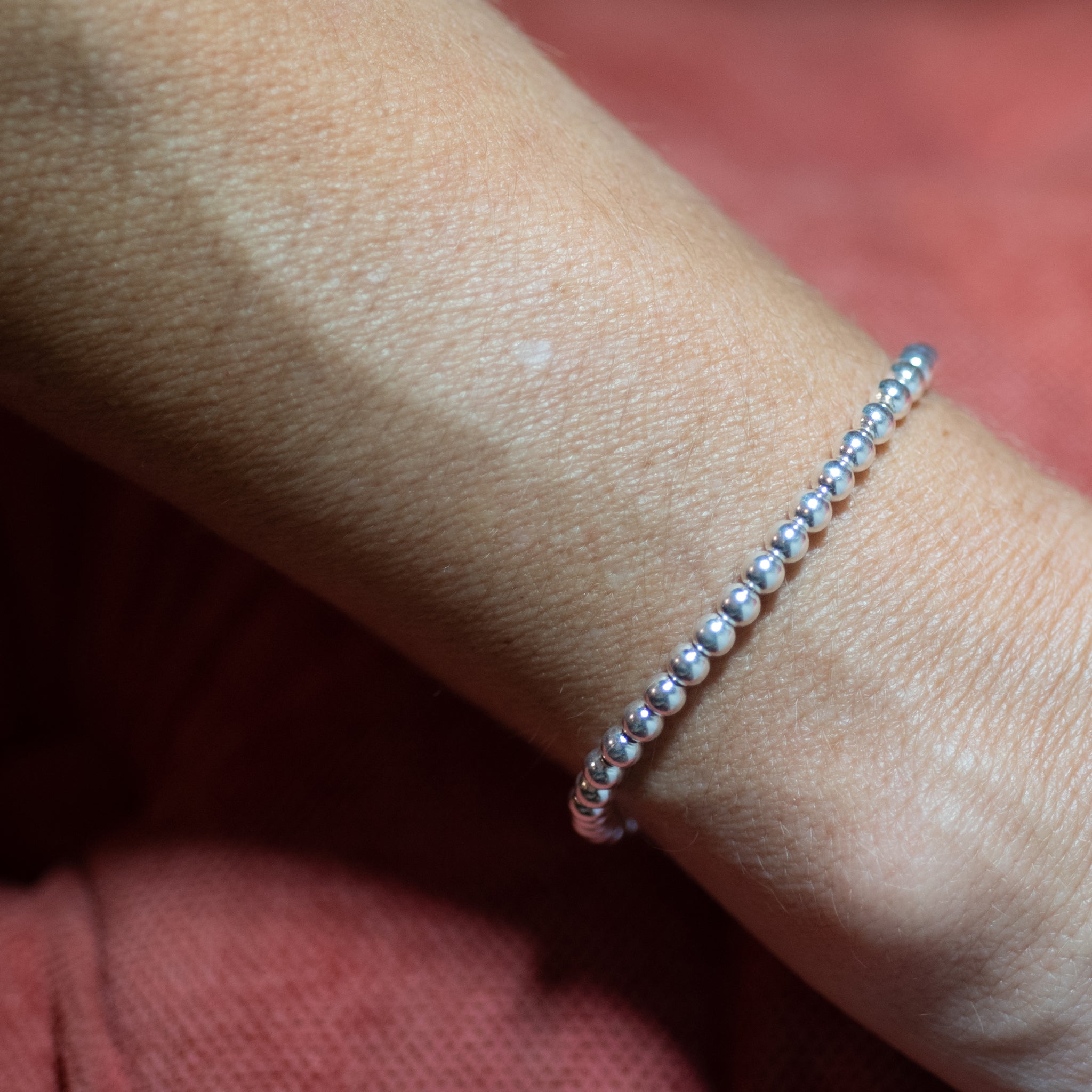 B025 - 925 Sterling Silver Ball Adjustable Bracelet