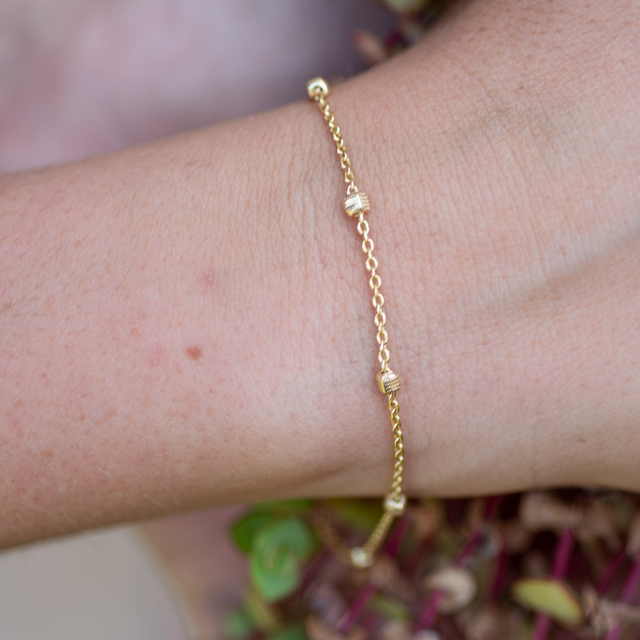 BYG001 - Sterling Silver Box Bracelet - Plated with 0.5 Micron 18K Yellow Gold