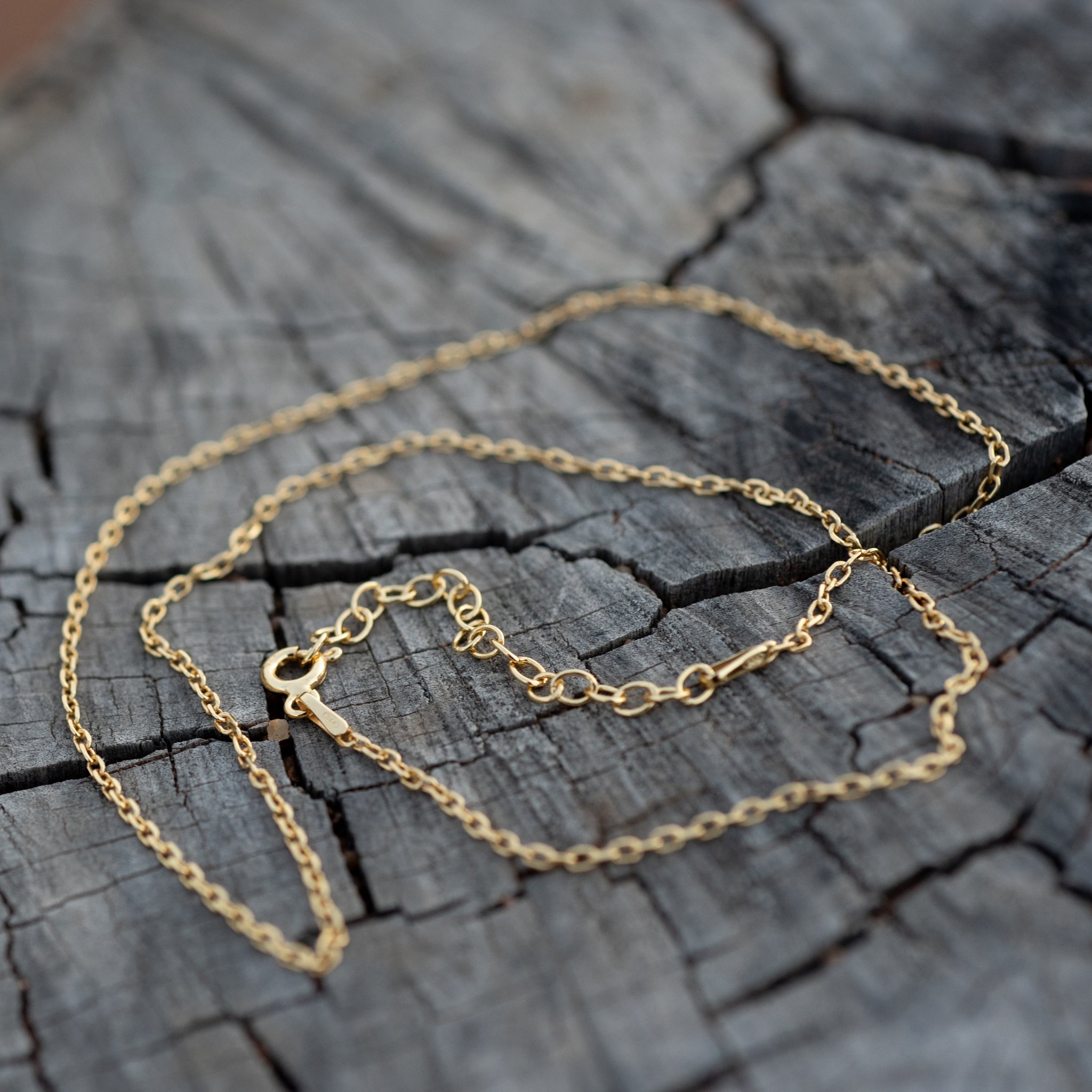 CYG001 - Sterling Silver Cable Chain - Plated with 0.25 Micron 18K Yellow Gold