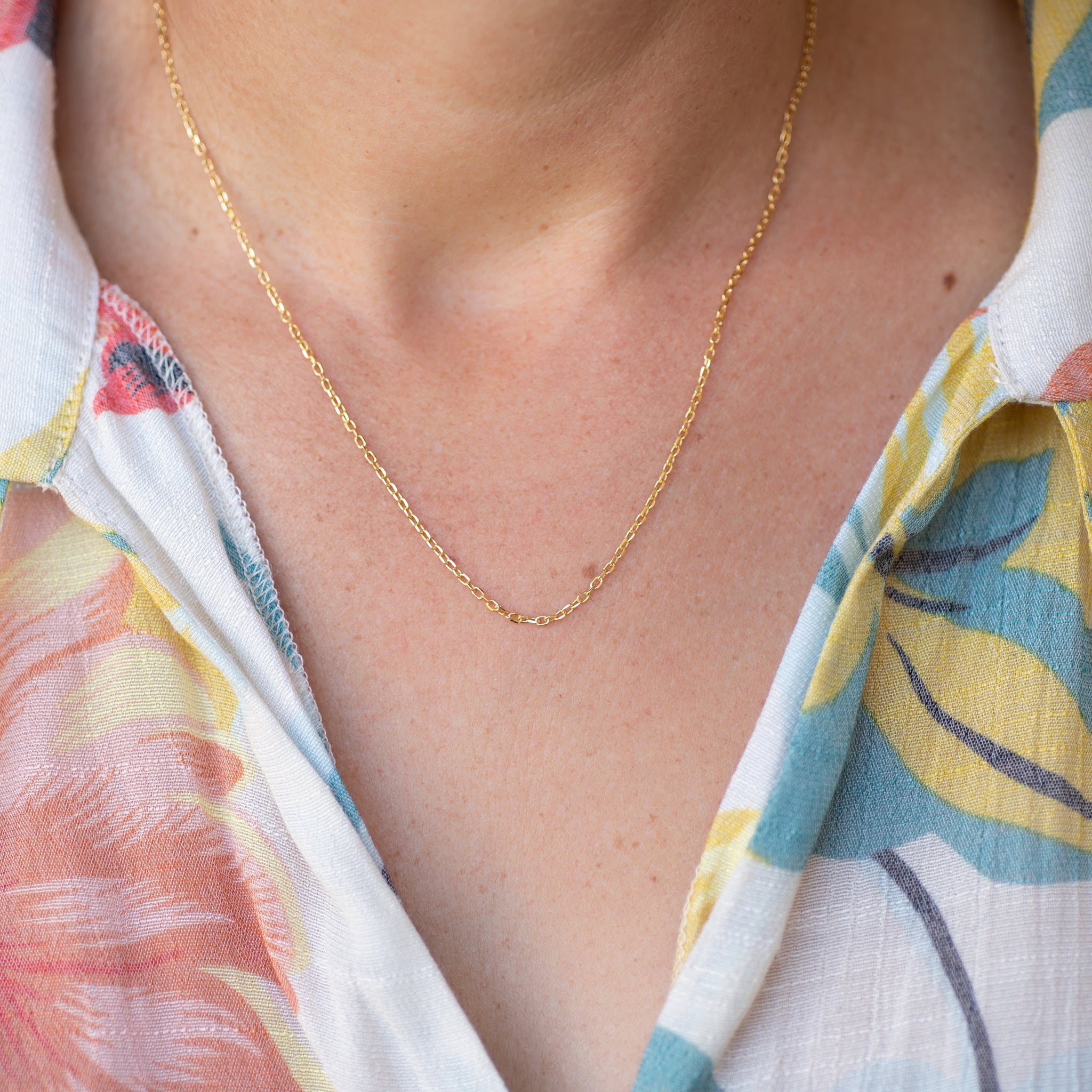 CYG001 - Sterling Silver Cable Chain - Plated with 0.25 Micron 18K Yellow Gold