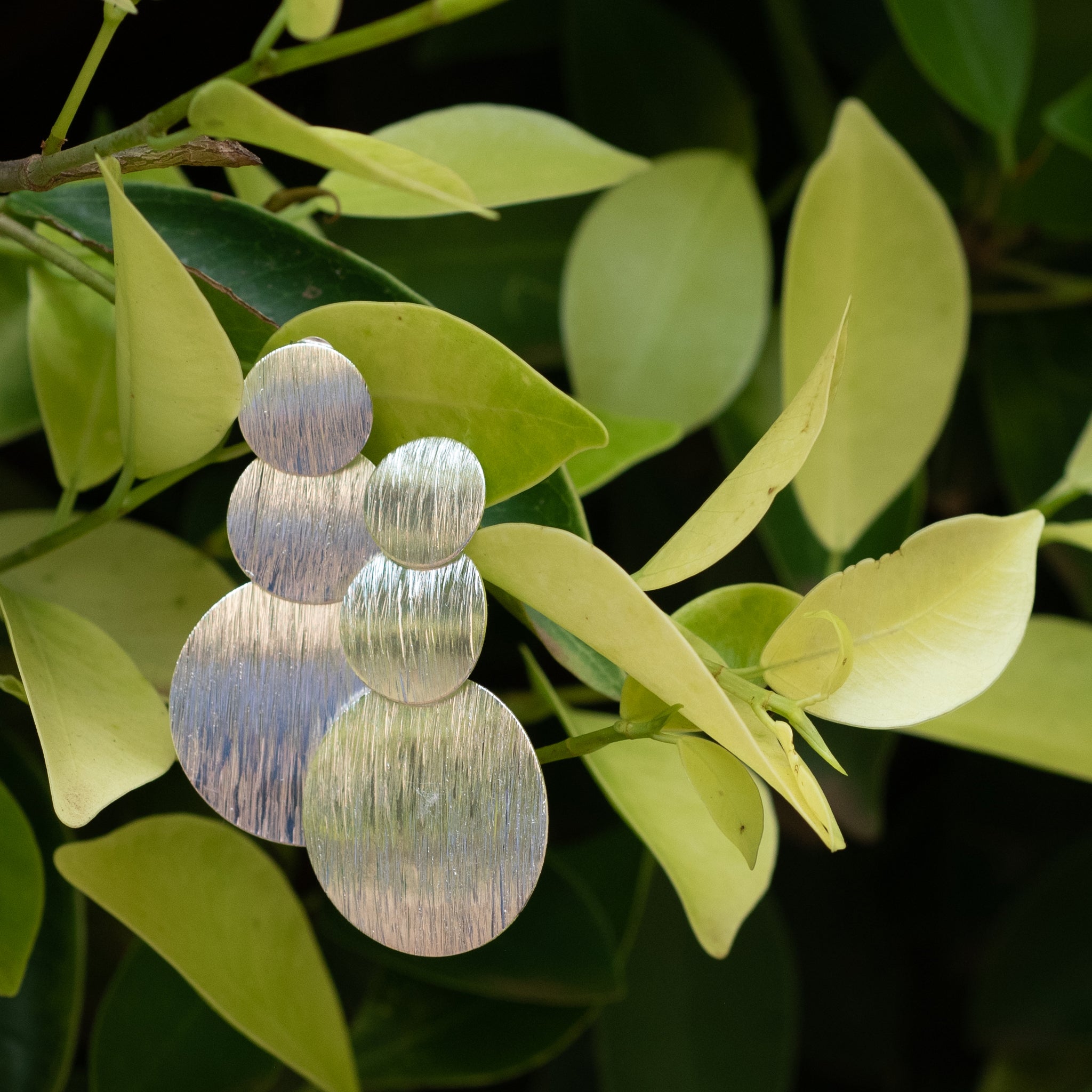 JEL025 - Sterling Silver Brushed 3 Disc Stud Earrings