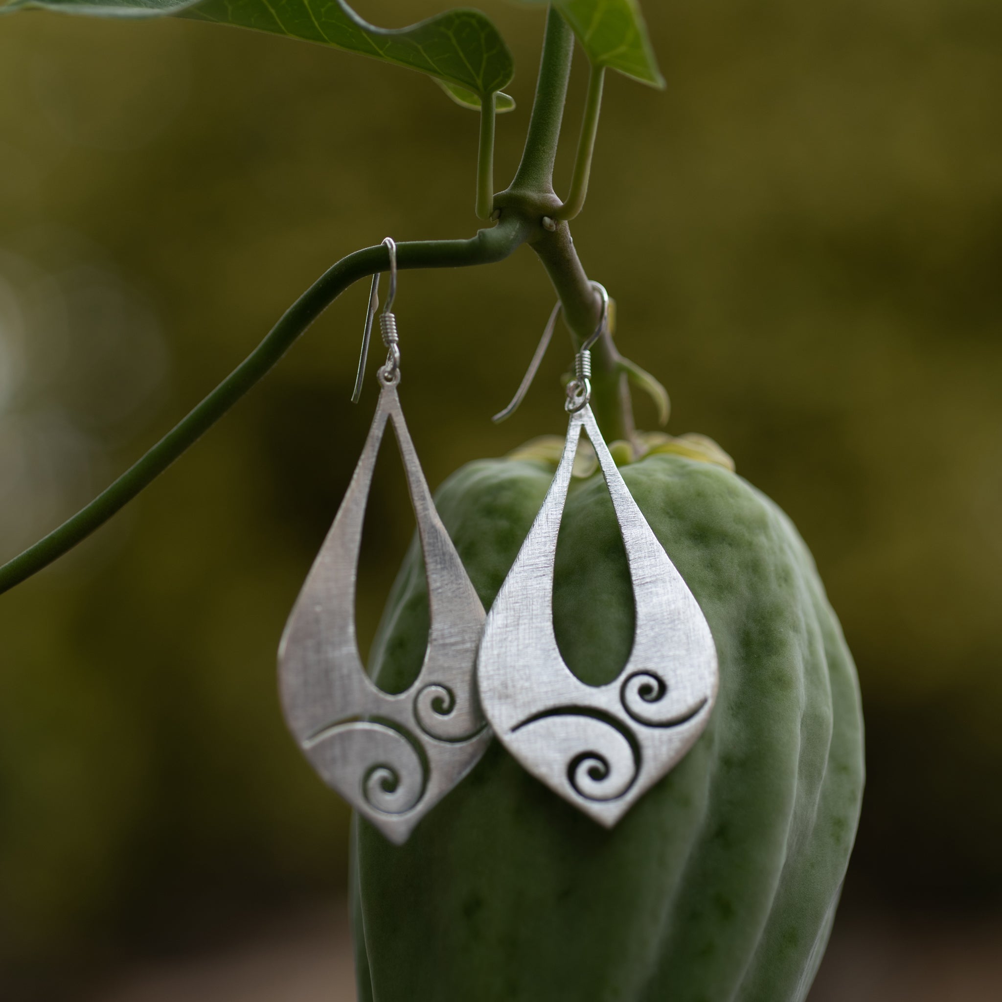 JEL026 - Sterling Silver Brushed Tear Hook Earrings