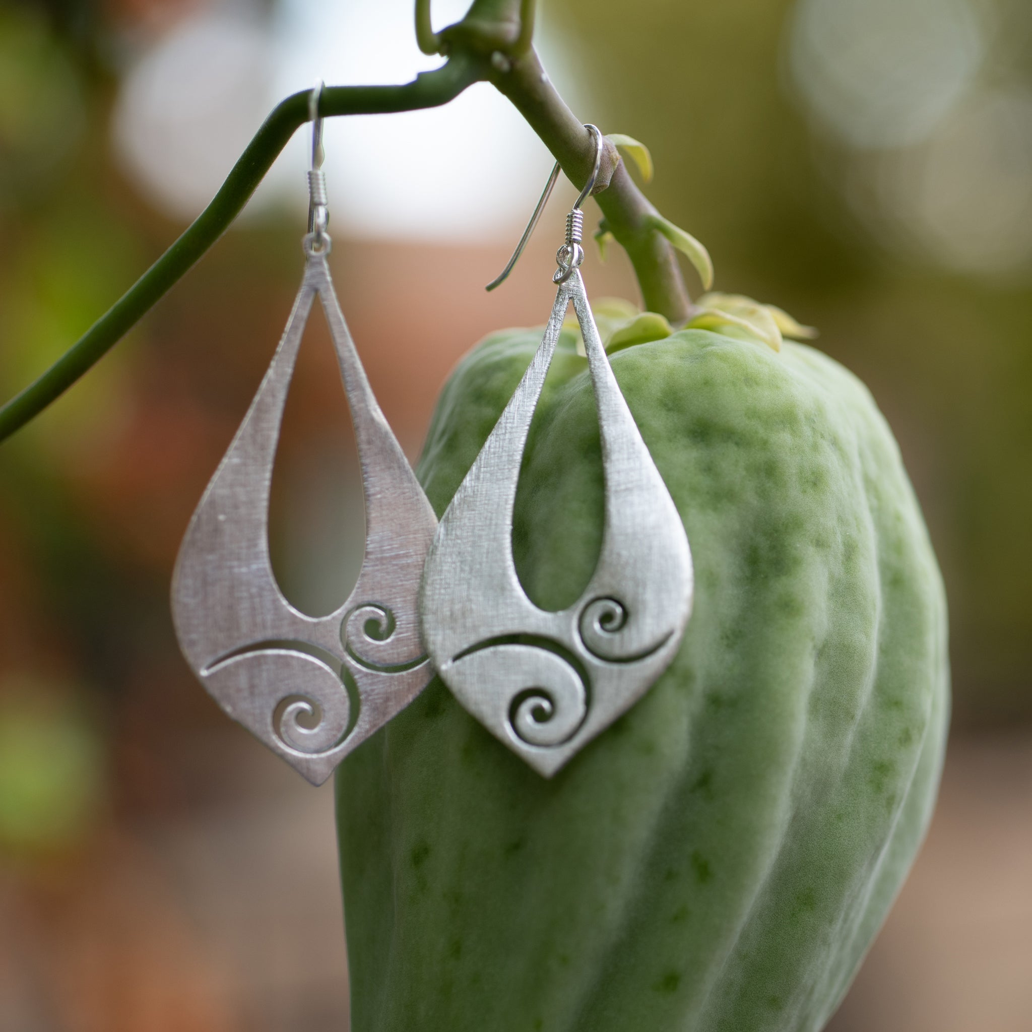 JEL026 - Sterling Silver Brushed Tear Hook Earrings