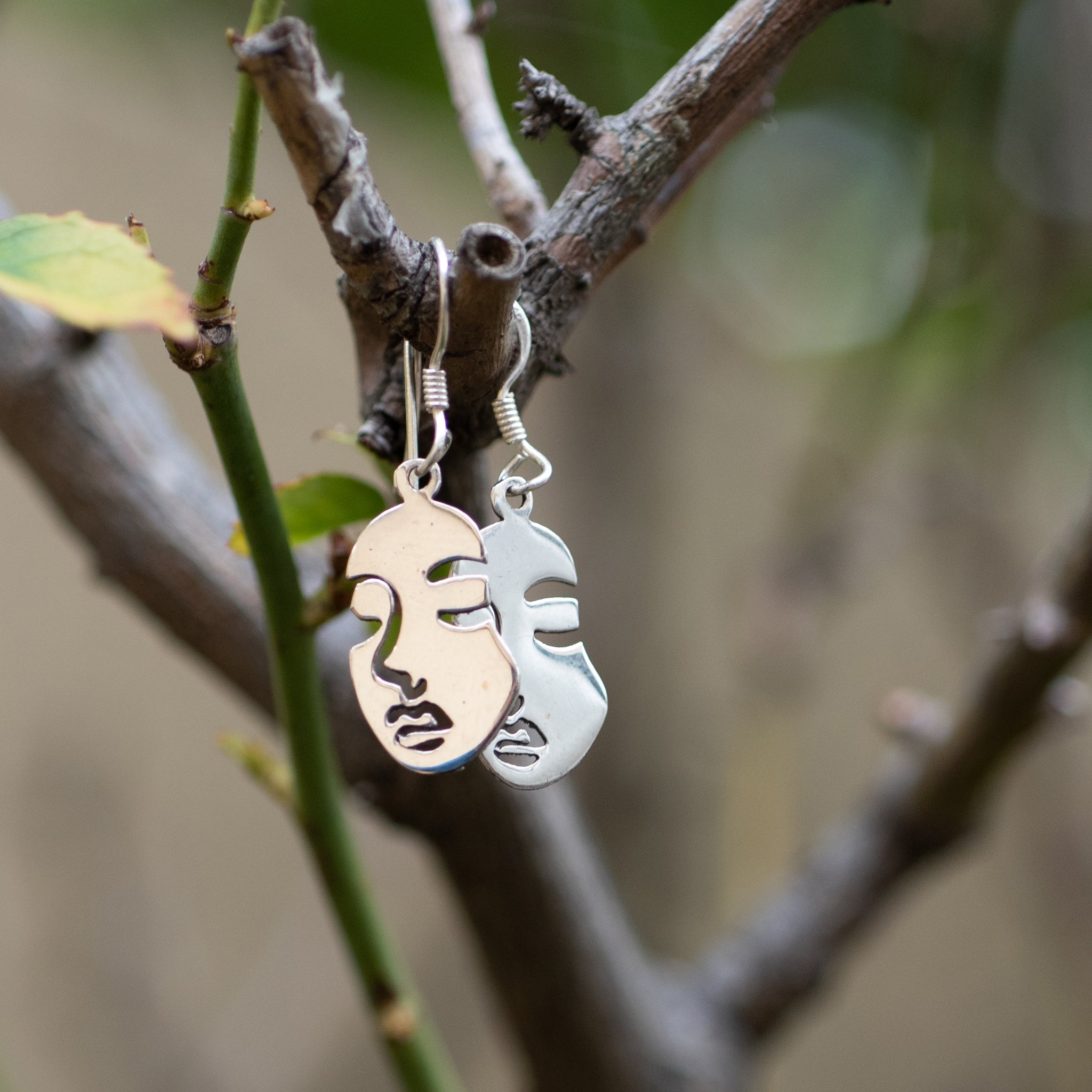 JH002 - Sterling Silver Face Hook Earrings