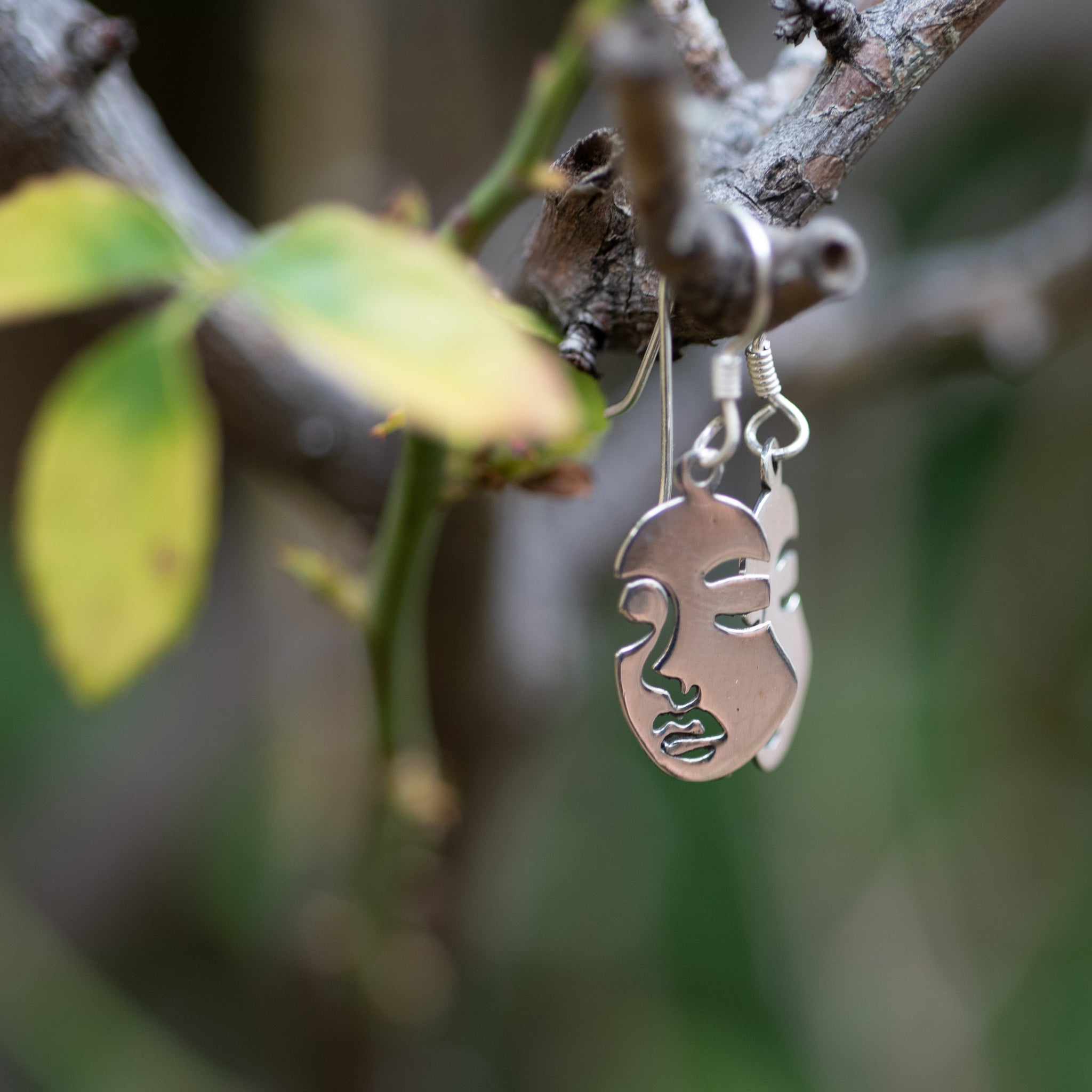 JH002 - Sterling Silver Face Hook Earrings