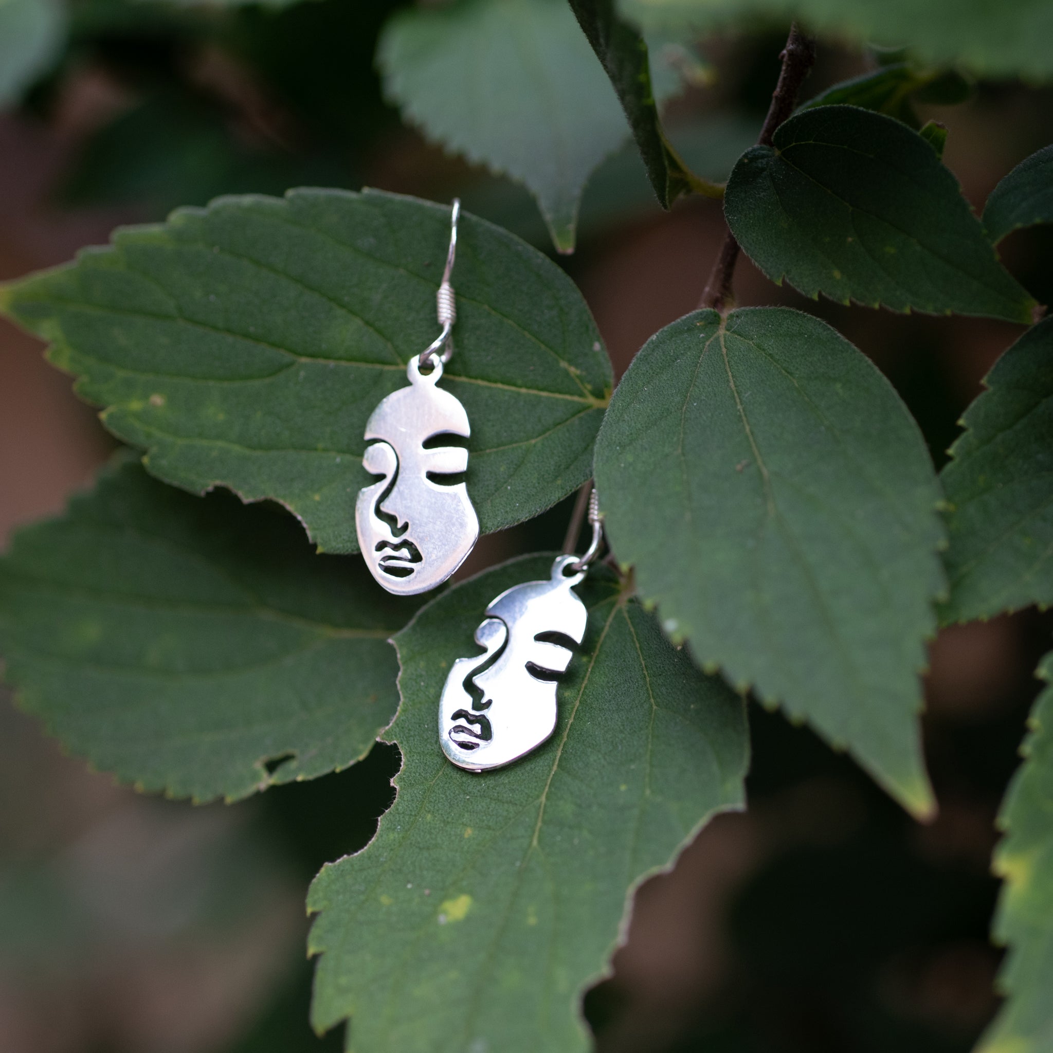 JH002 - Sterling Silver Face Hook Earrings
