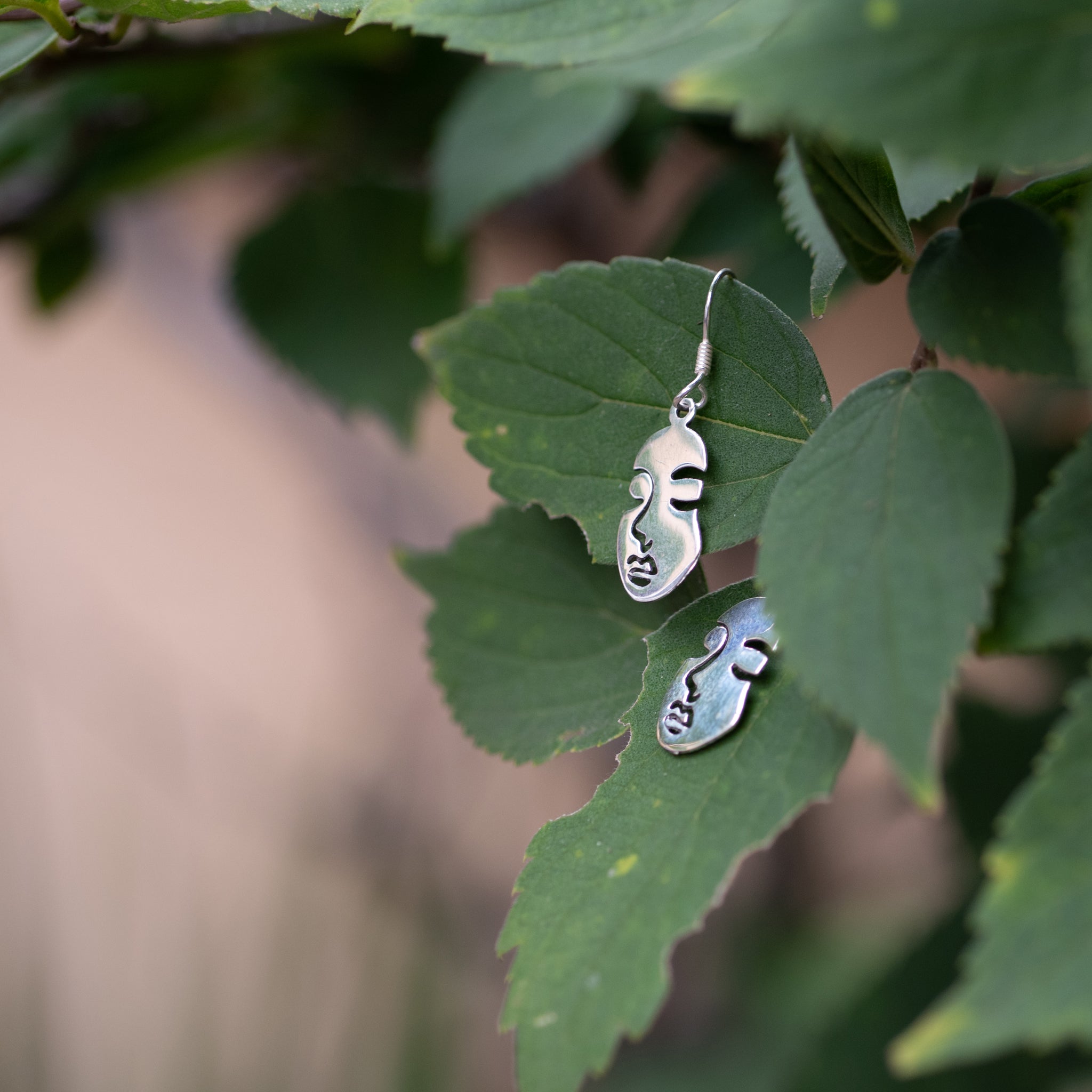 JH002 - Sterling Silver Face Hook Earrings