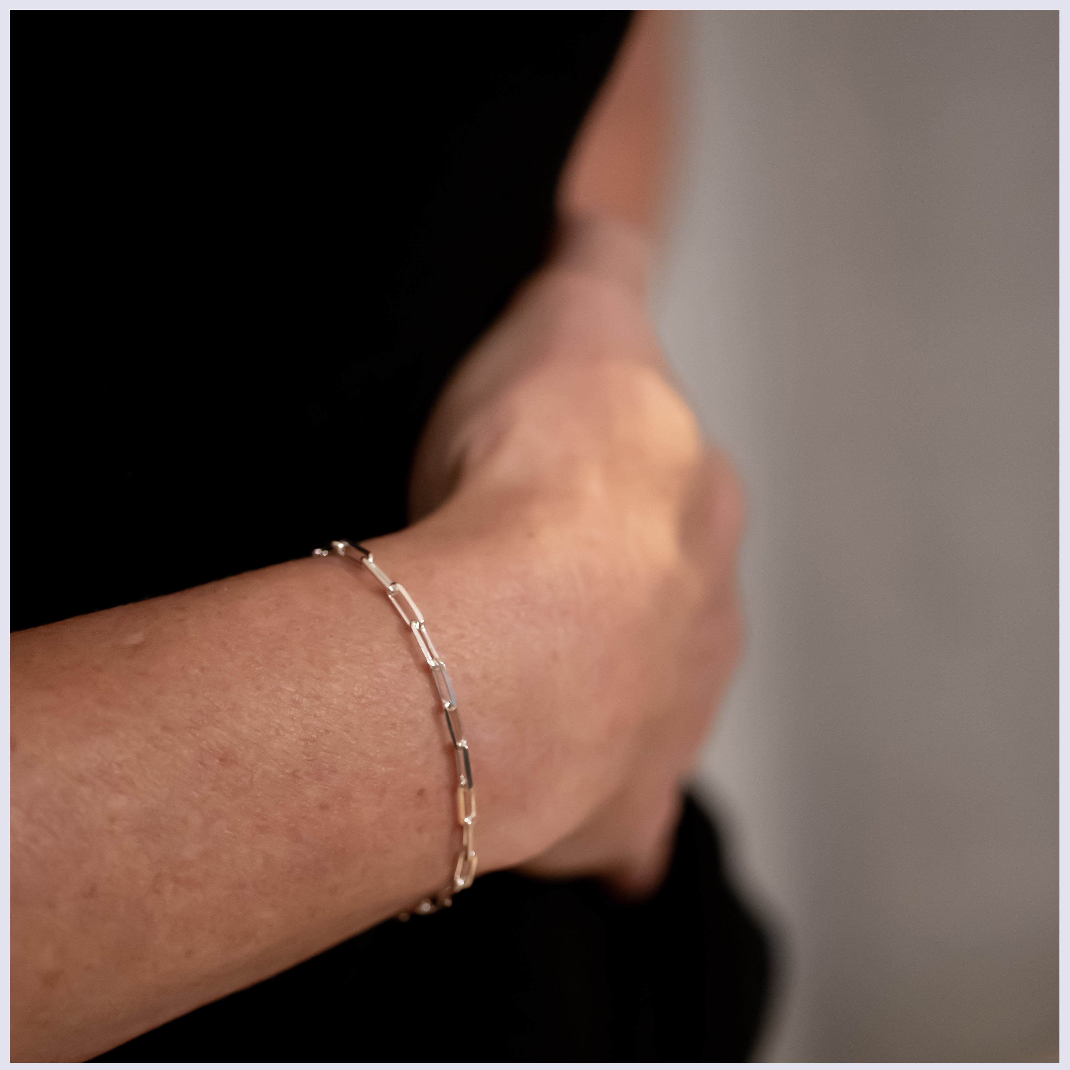 SB013 - Sterling Silver Rectangular Link Bracelet