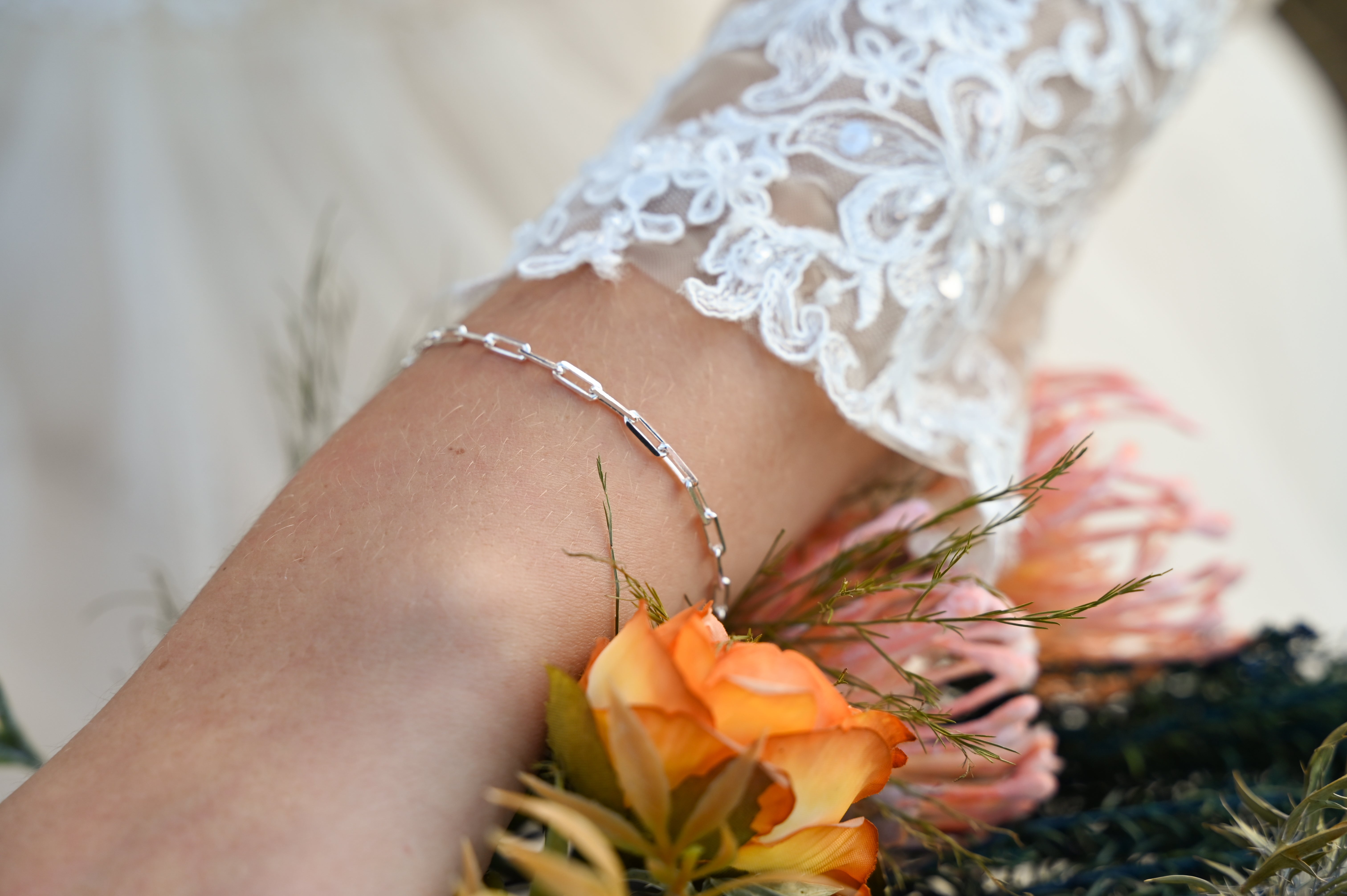 SB013 - Sterling Silver Rectangular Link Bracelet