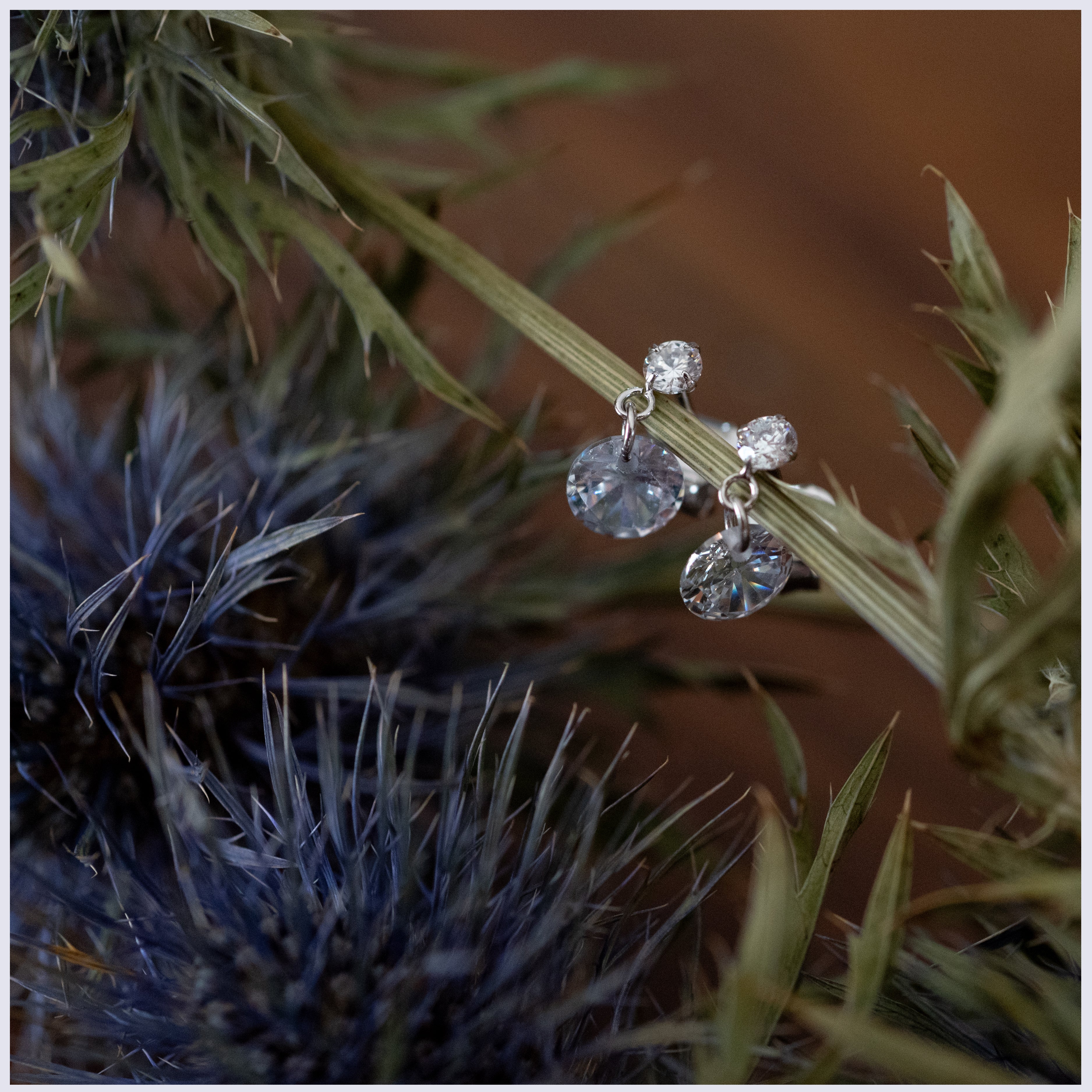 SES022 - CZ Drop Stud Earrings