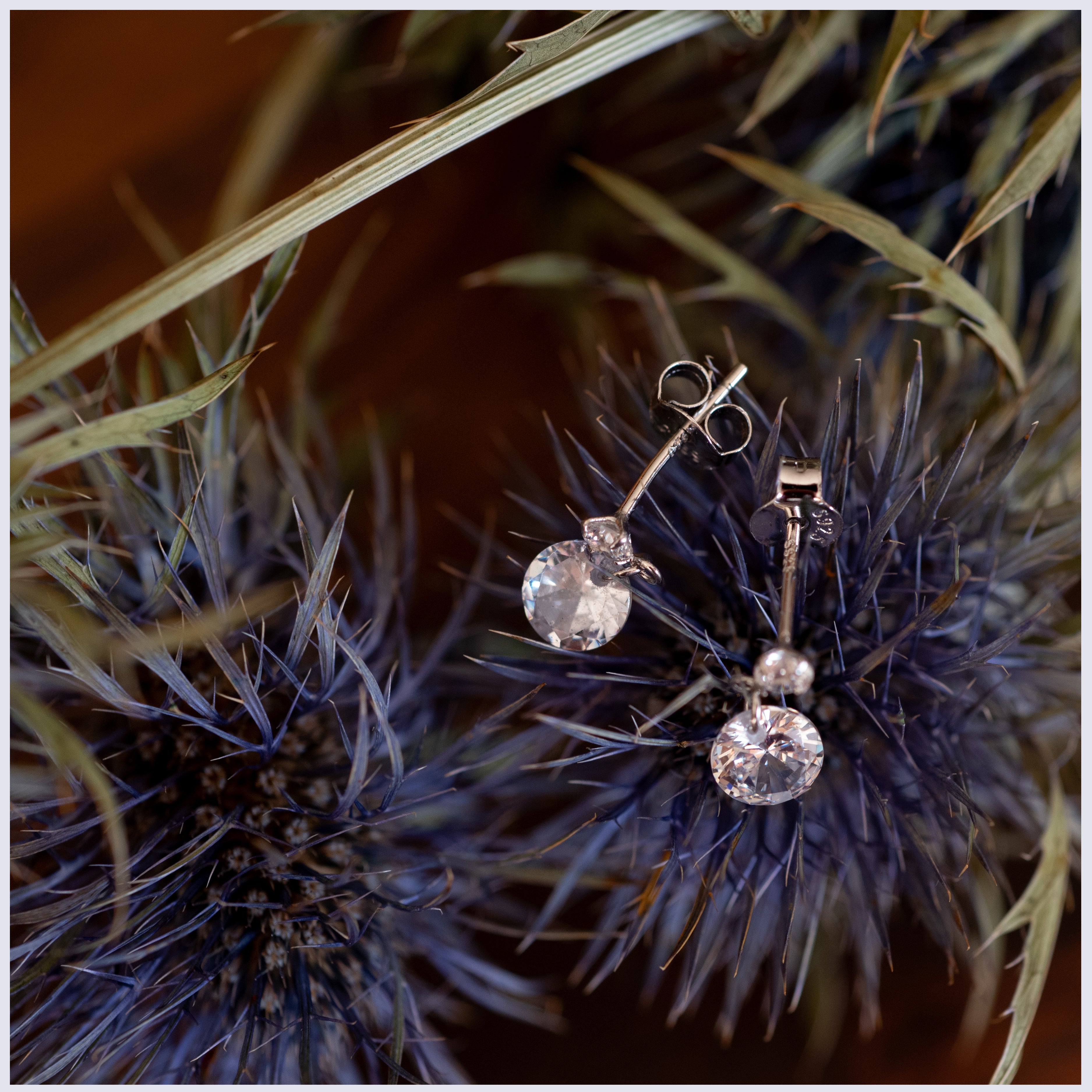 SES022 - CZ Drop Stud Earrings