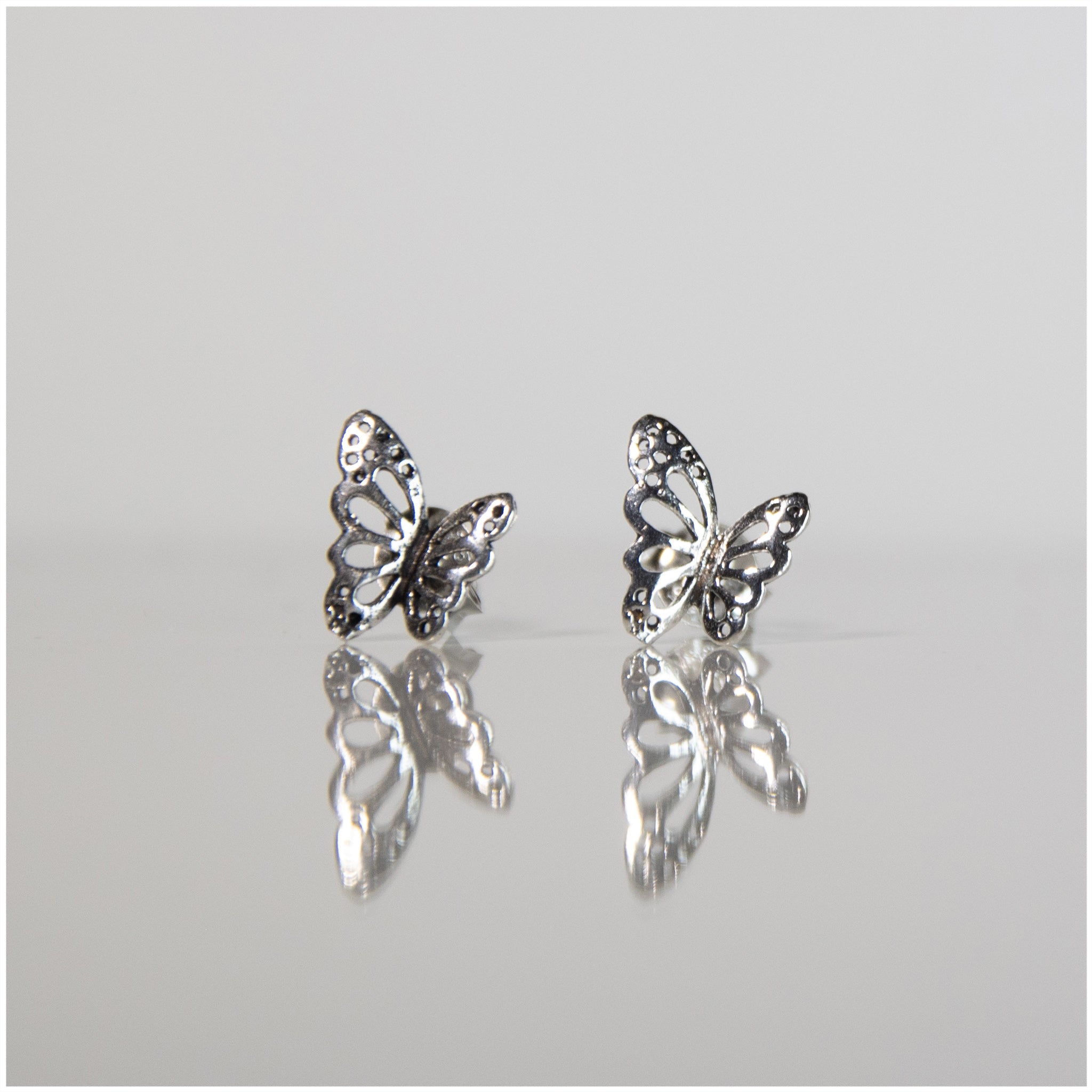 EK023 - Sterling Silver Butterfly Earrings - silverby-e.co.za