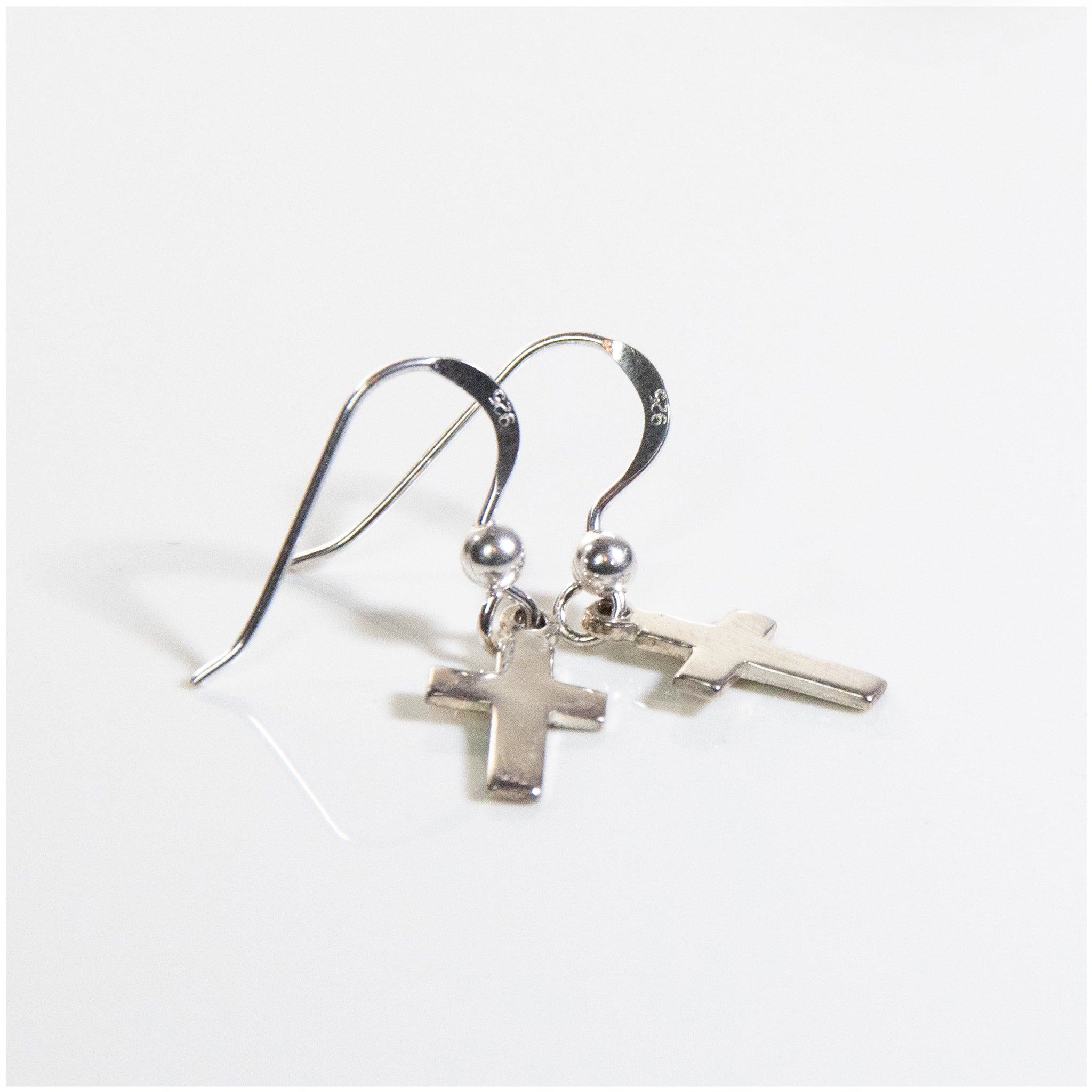 EL013 - Sterling Silver Cross Earrings - silverby-e.co.za