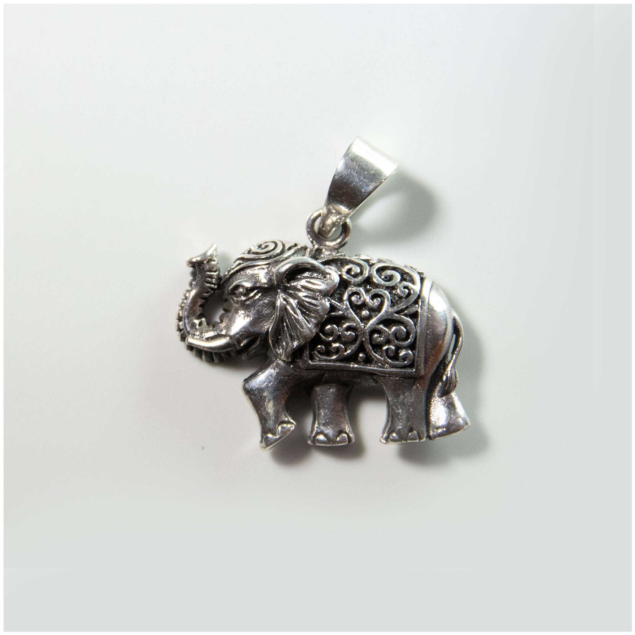 PS003 -Sterling Silver Elephant Pendant - silverby-e.co.za