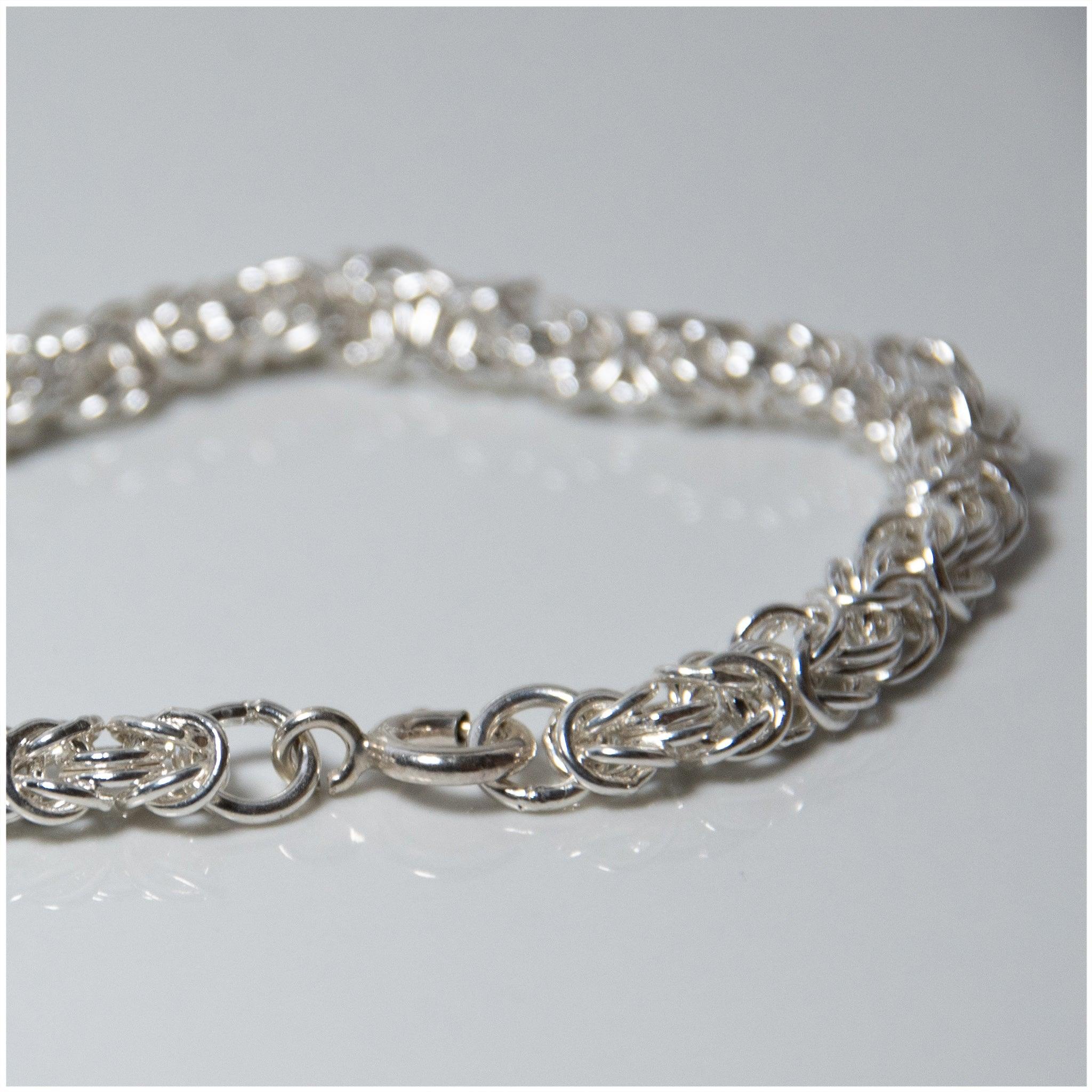 B014 - Sterling Silver Byzantine Bracelet - silverby-e.co.za