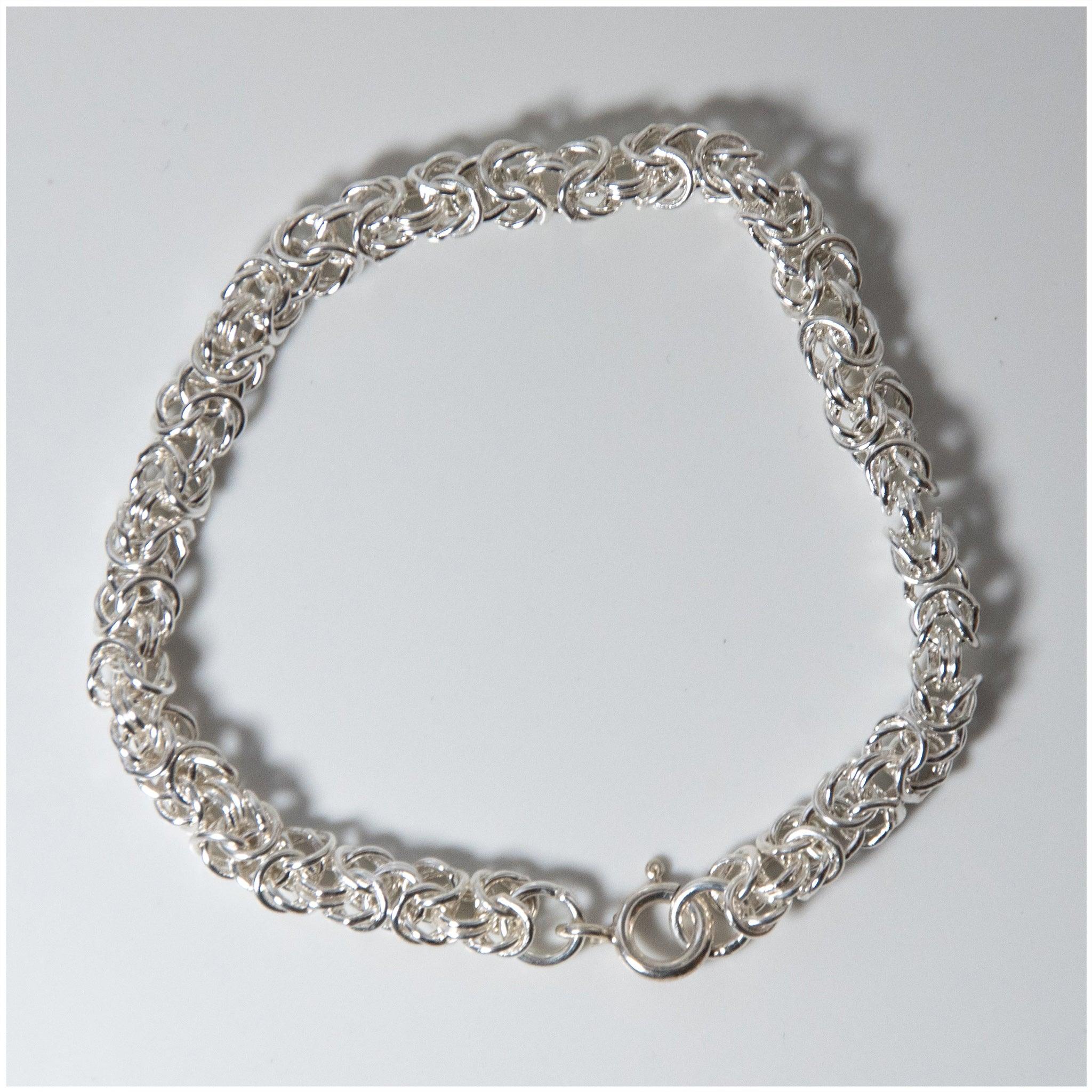 B014 - Sterling Silver Byzantine Bracelet - silverby-e.co.za