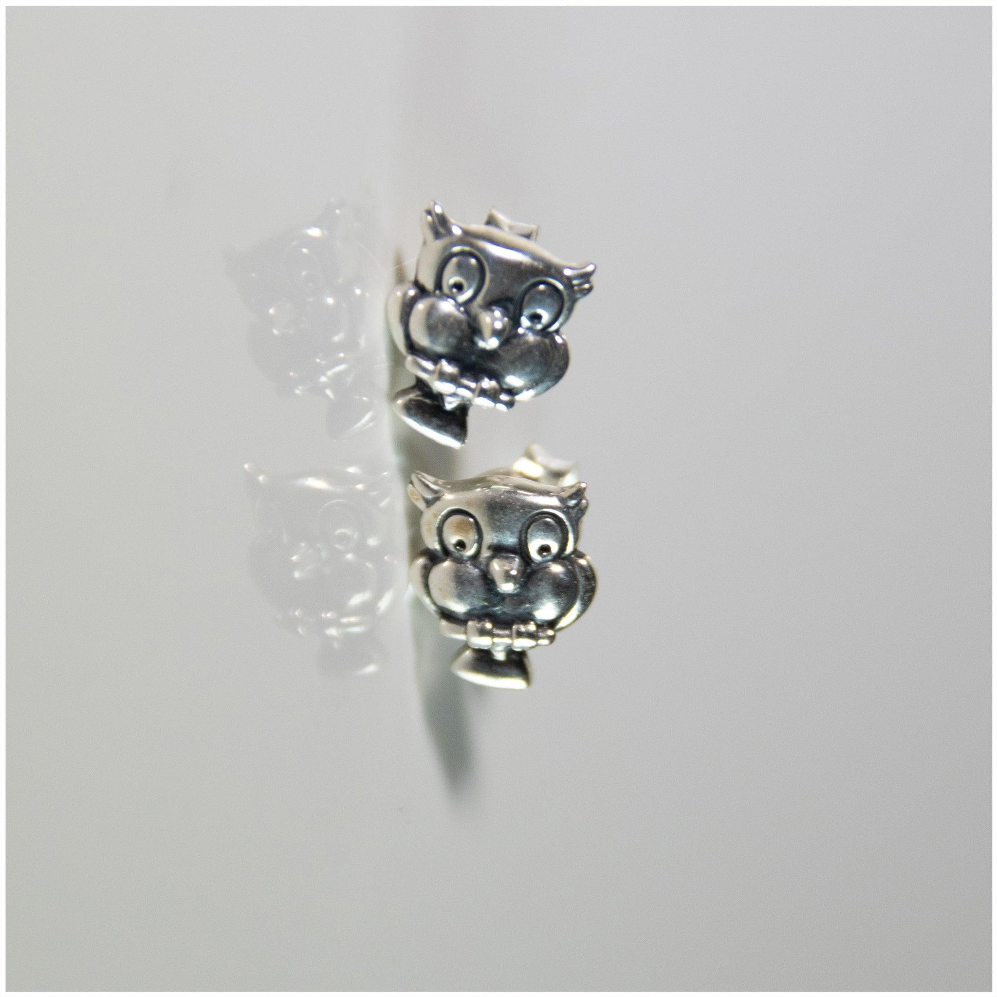 EK008 - Sterling Silver Owl Earrings - silverby-e.co.za