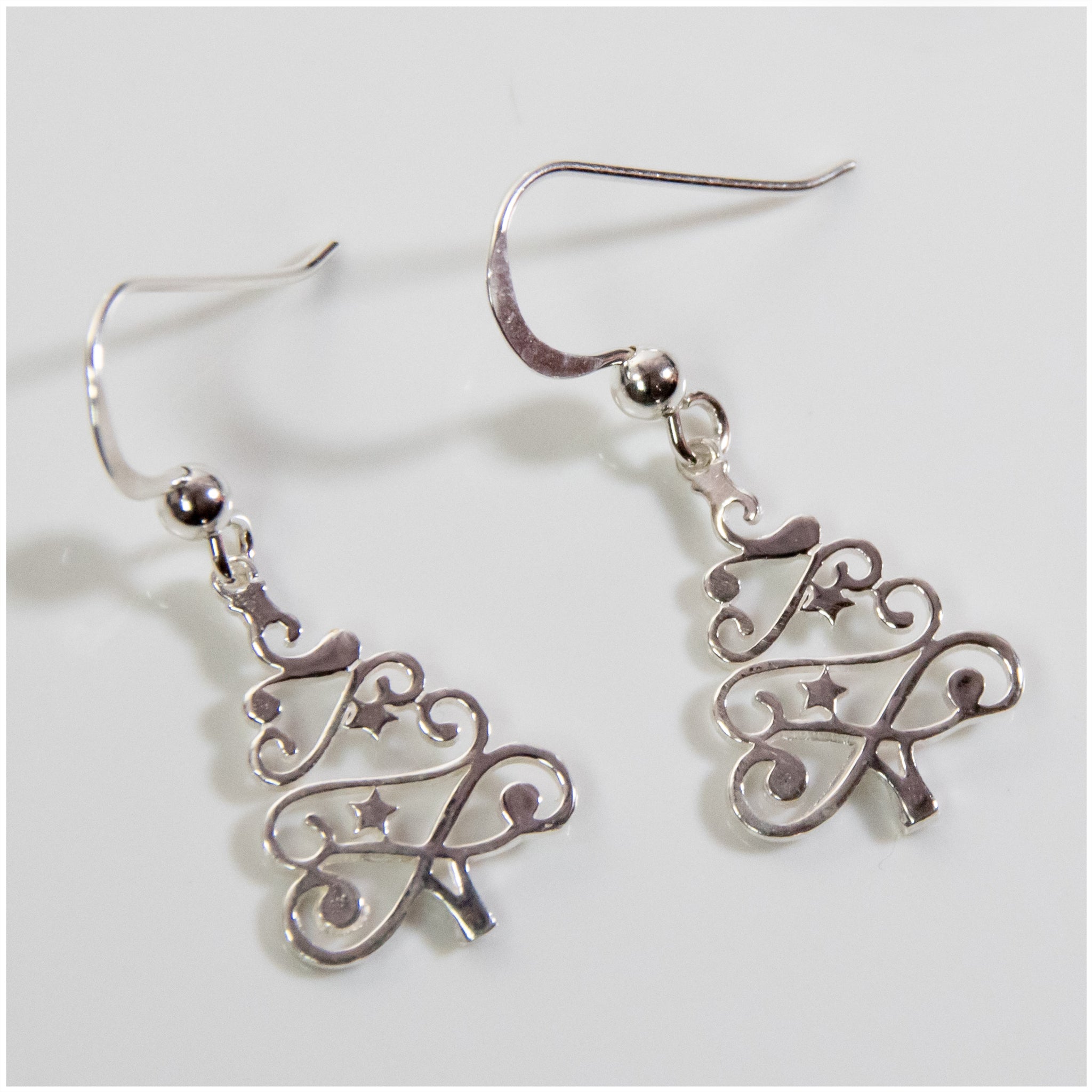 EL089 - Sterling Silver Christmas Tree Hook Earrings - silverby-e.co.za
