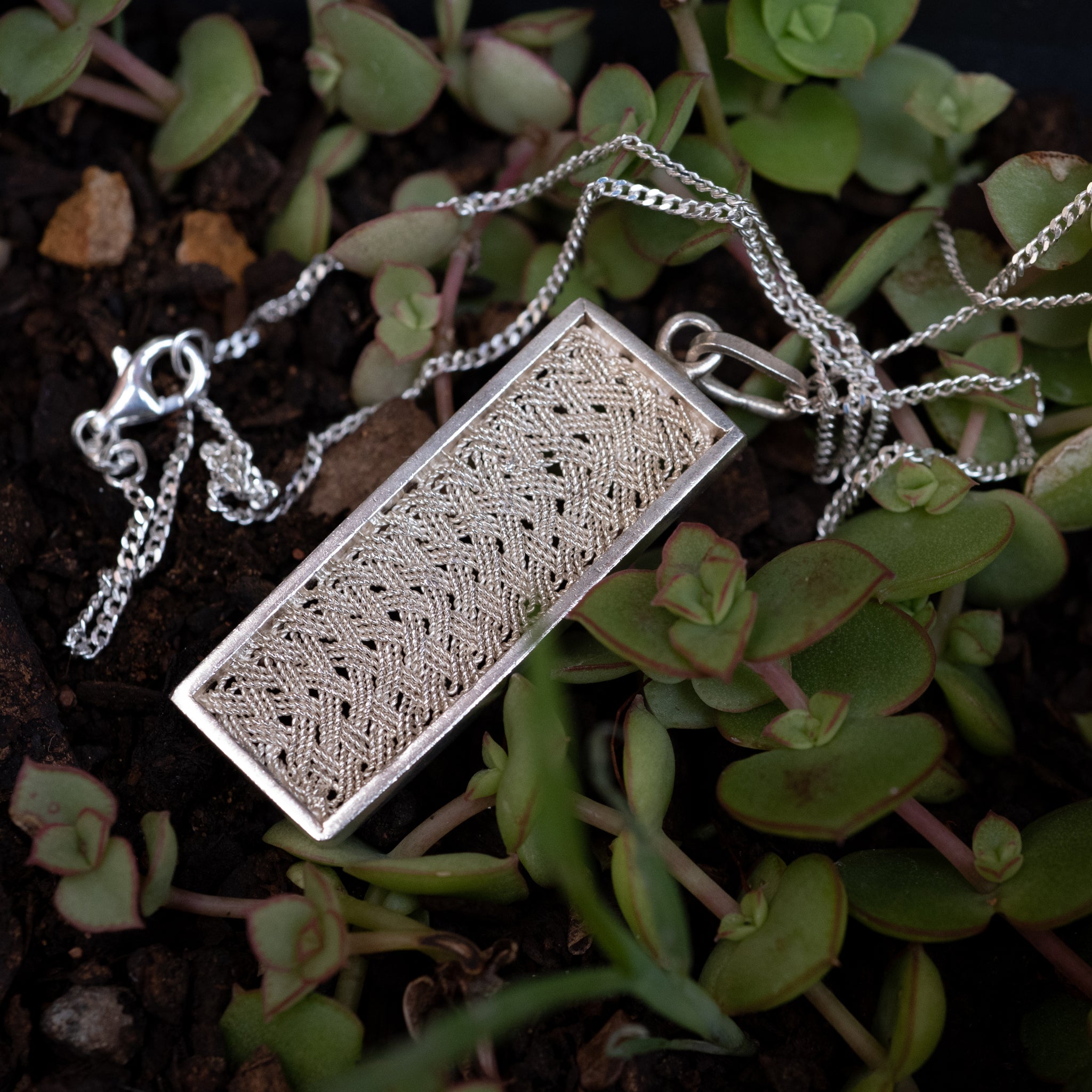 EPC003 - Sterling Silver Ethiopian Bar Pendant & Chain