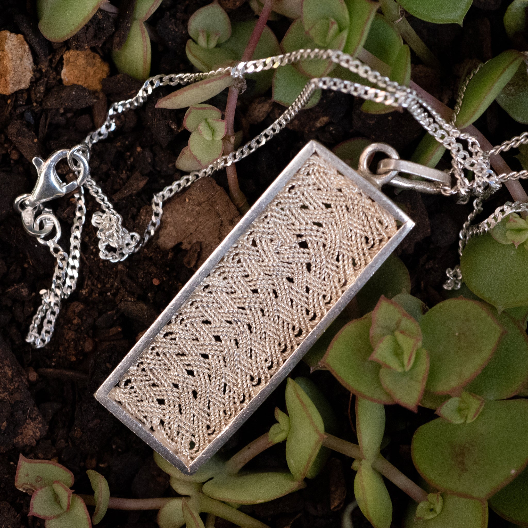 EPC003 - Sterling Silver Ethiopian Bar Pendant & Chain