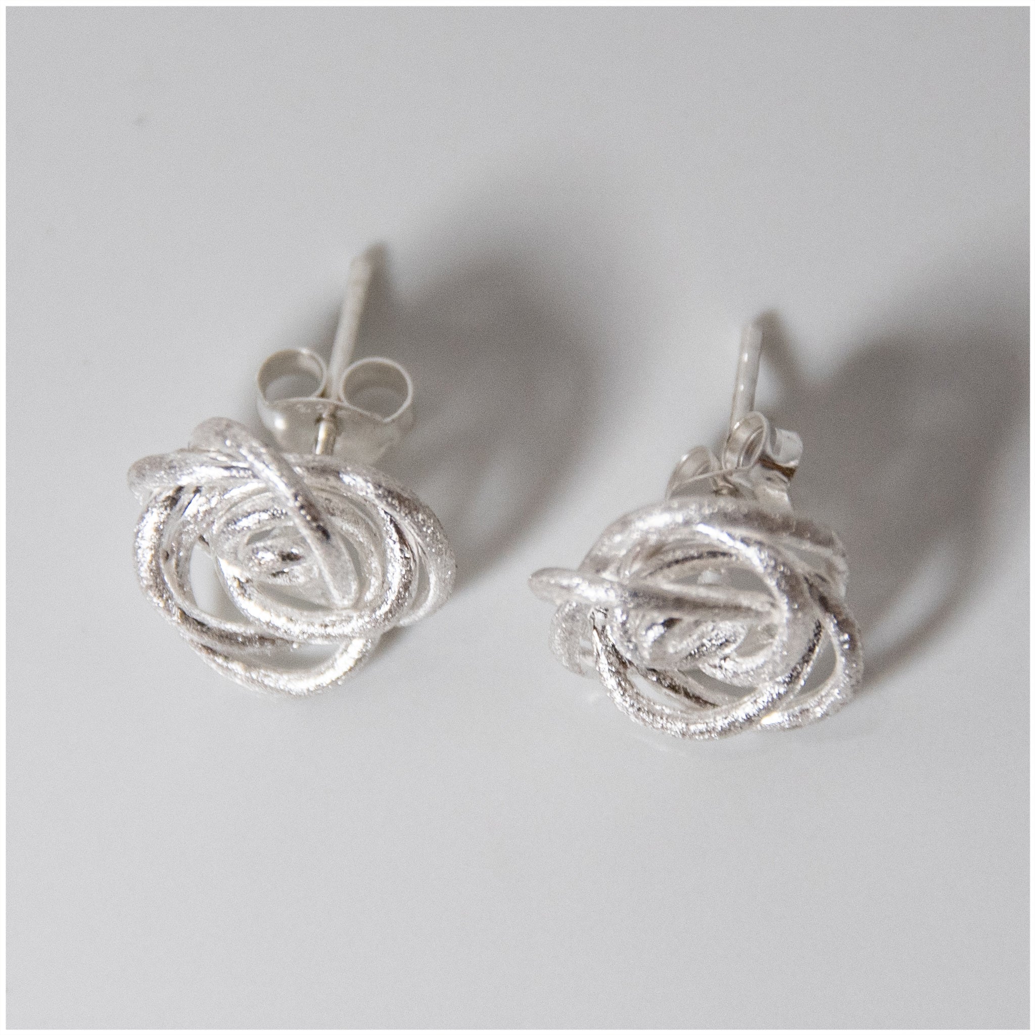 ES045 - Rose Push Back Earrings - silverby-e.co.za