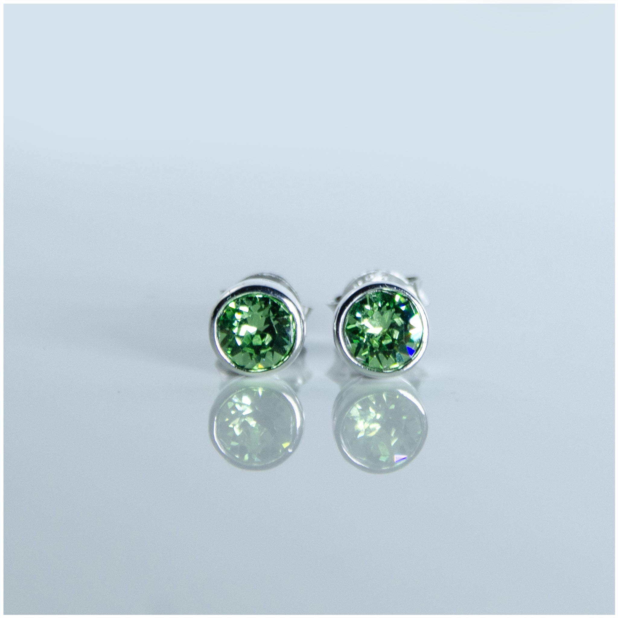 ES078 - Sterling Silver Push-Back Stud Earrings Decorated with Authentic Swarovski® Crystals - silverby-e.co.za