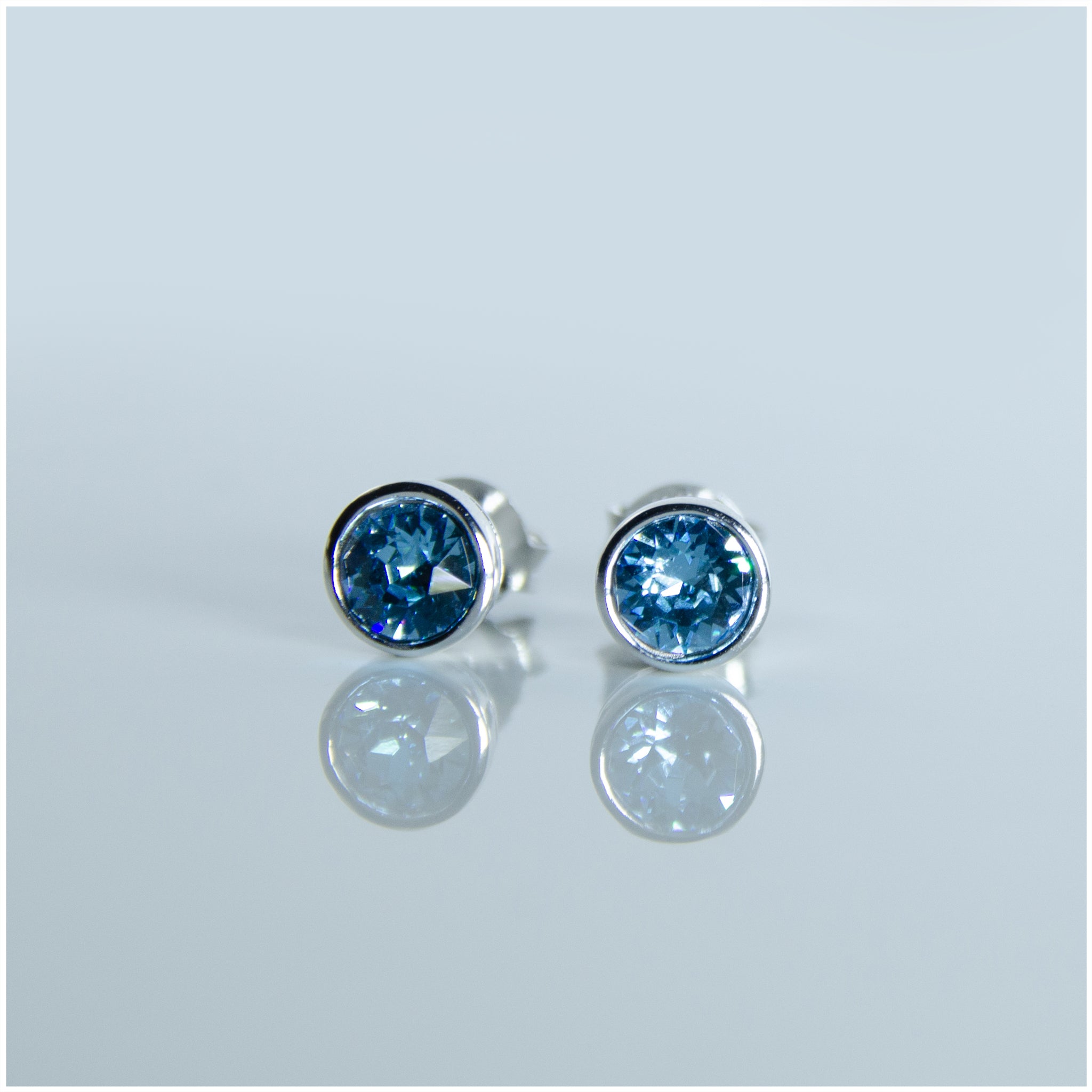 ES078 - Sterling Silver Push-Back Stud Earrings Decorated with Authentic Swarovski® Crystals - silverby-e.co.za