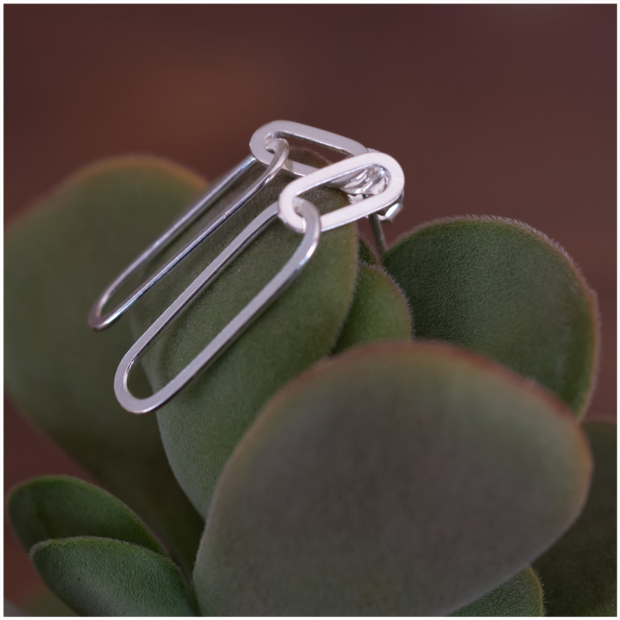 JEL004 - Sterling Silver Paper Clip Earrings - silverby-e.co.za
