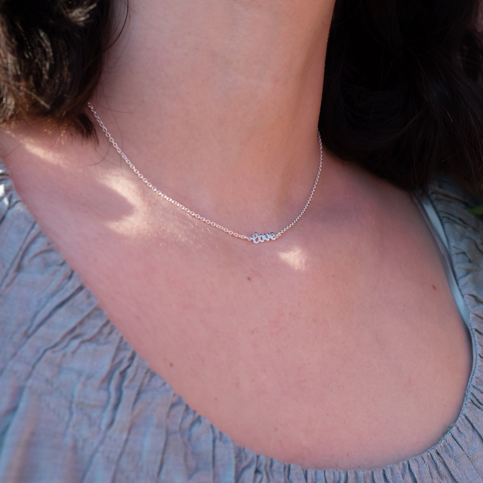 JN002 - Sterling Silver Love Necklace - silverby-e.co.za