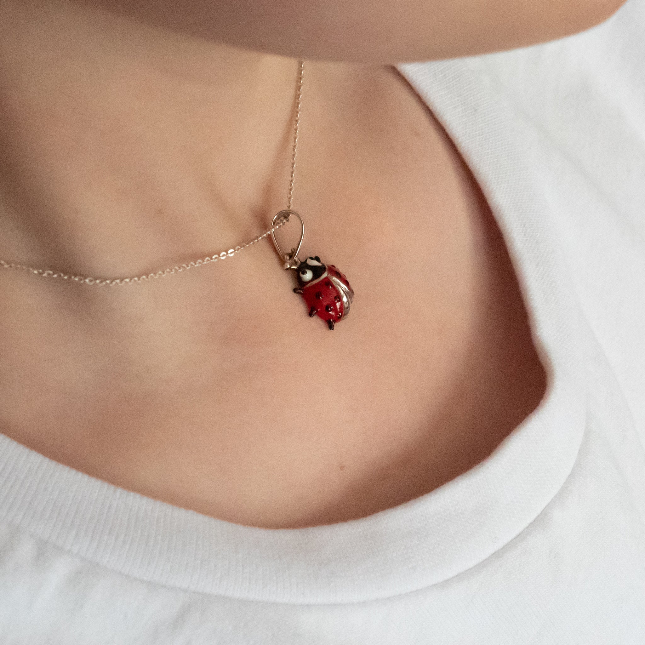 PK006 - Sterling Silver Lady Bug Pendant