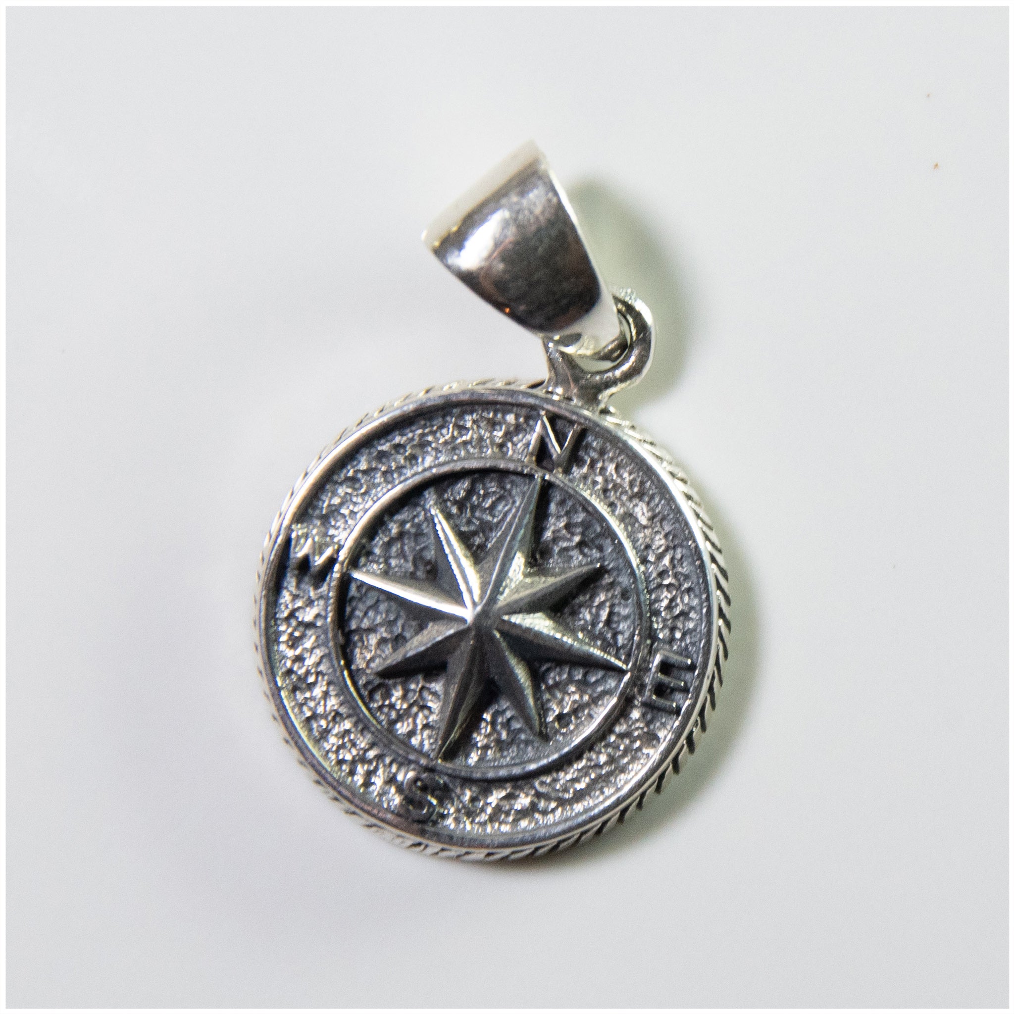 PR004 - Sterling Silver Compass Pendant - silverby-e.co.za
