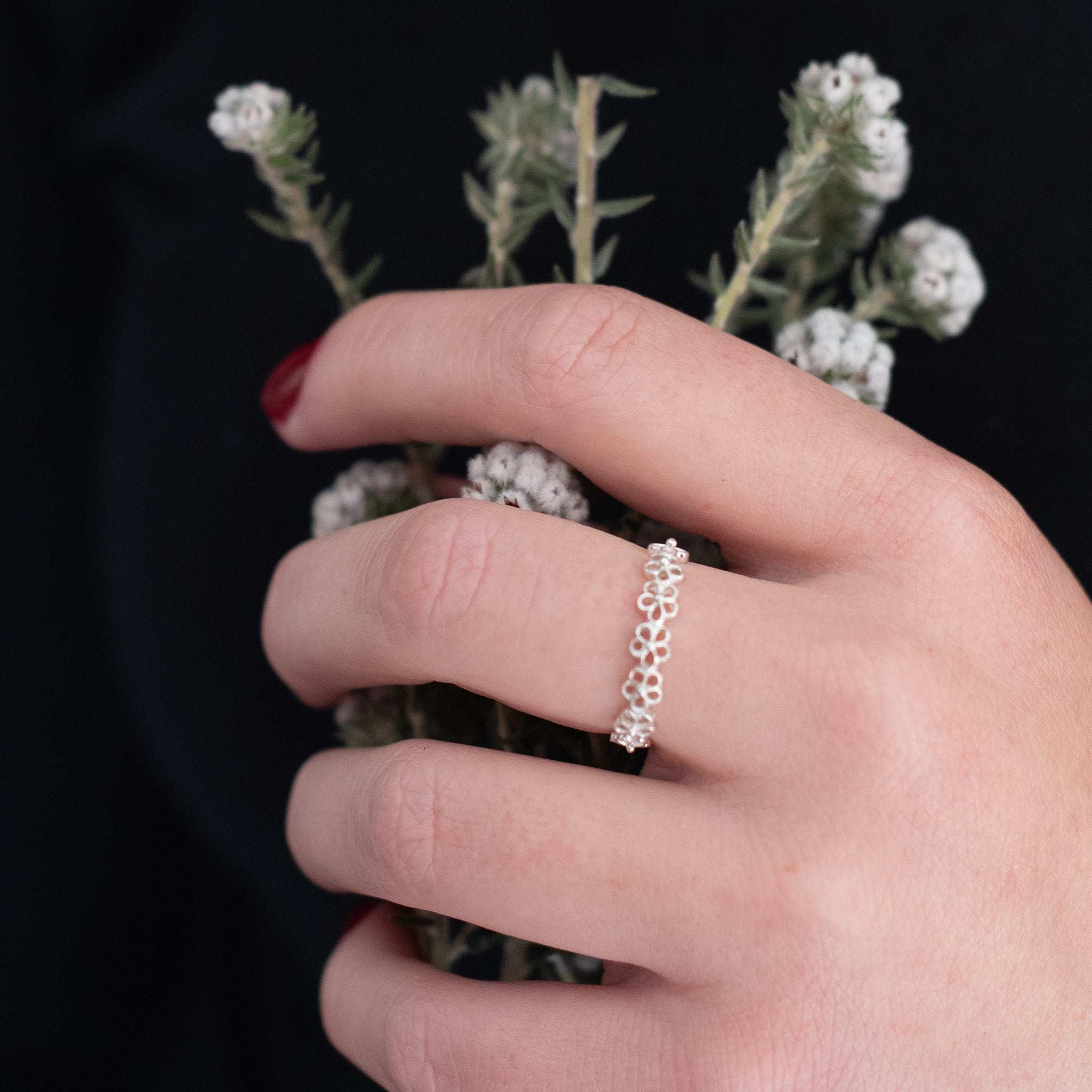 R032 - Sterling Silver Flower Ring
