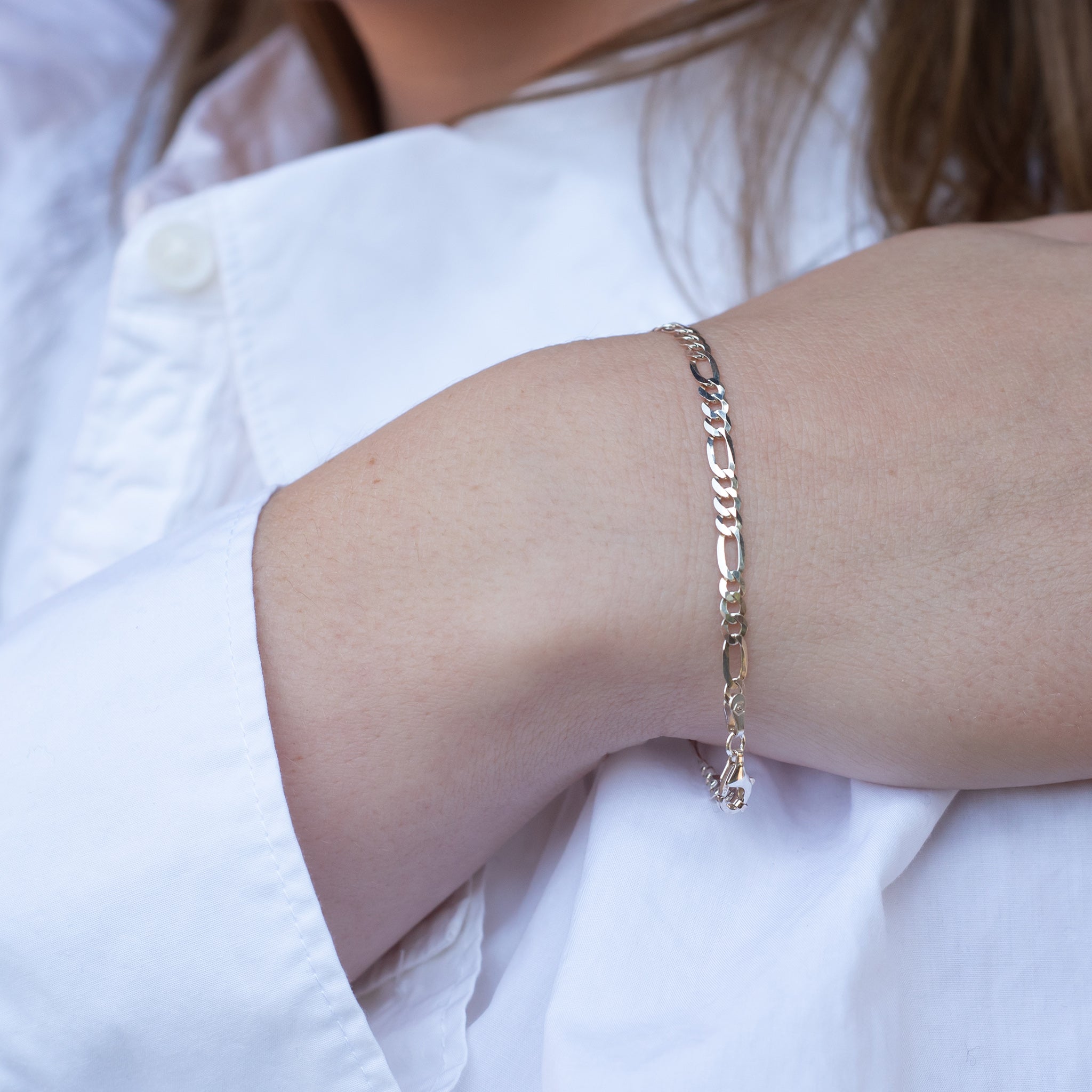 SB005 - Sterling Silver Figaro Bracelet
