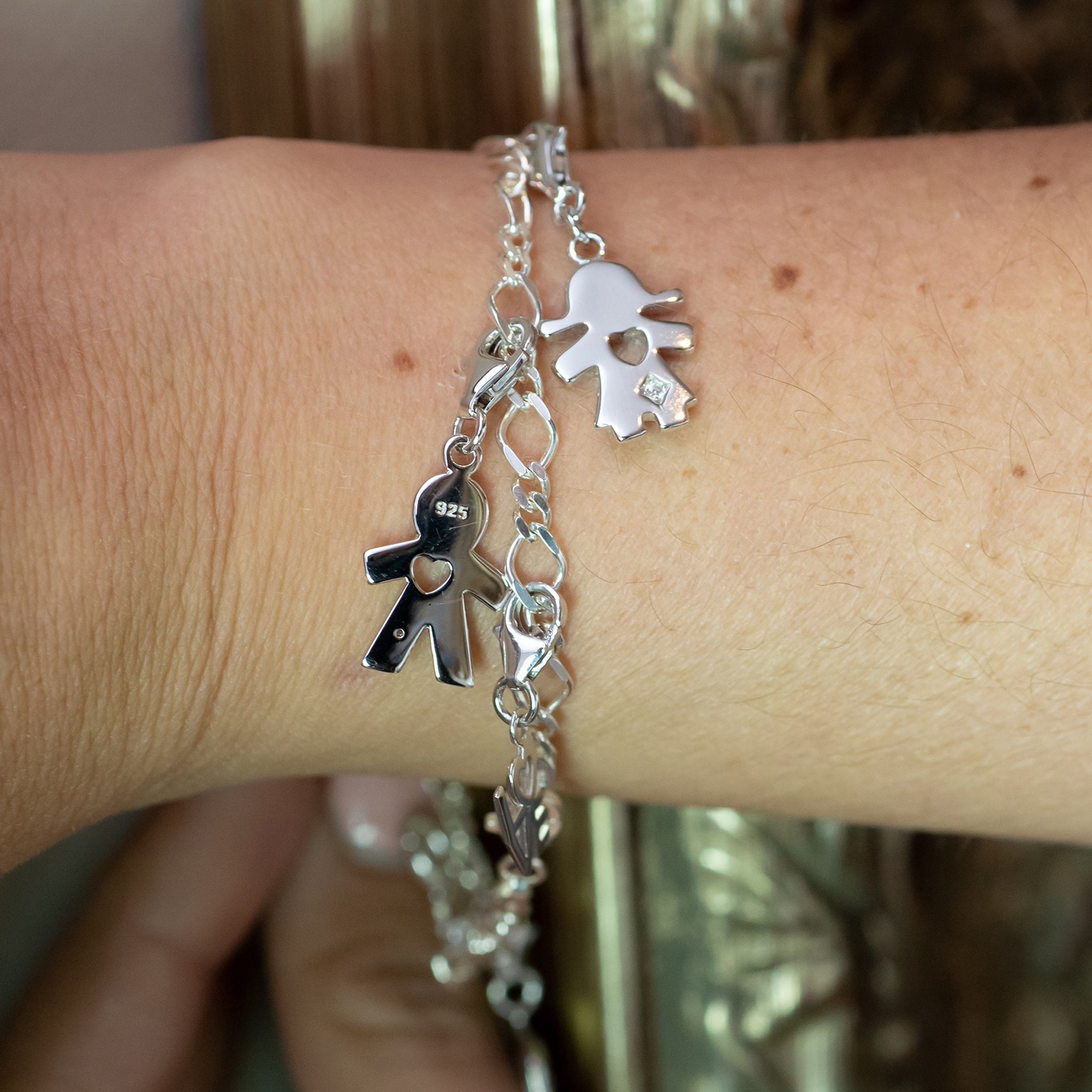 SCH005 - Sterling Silver Girl Charm with CZ