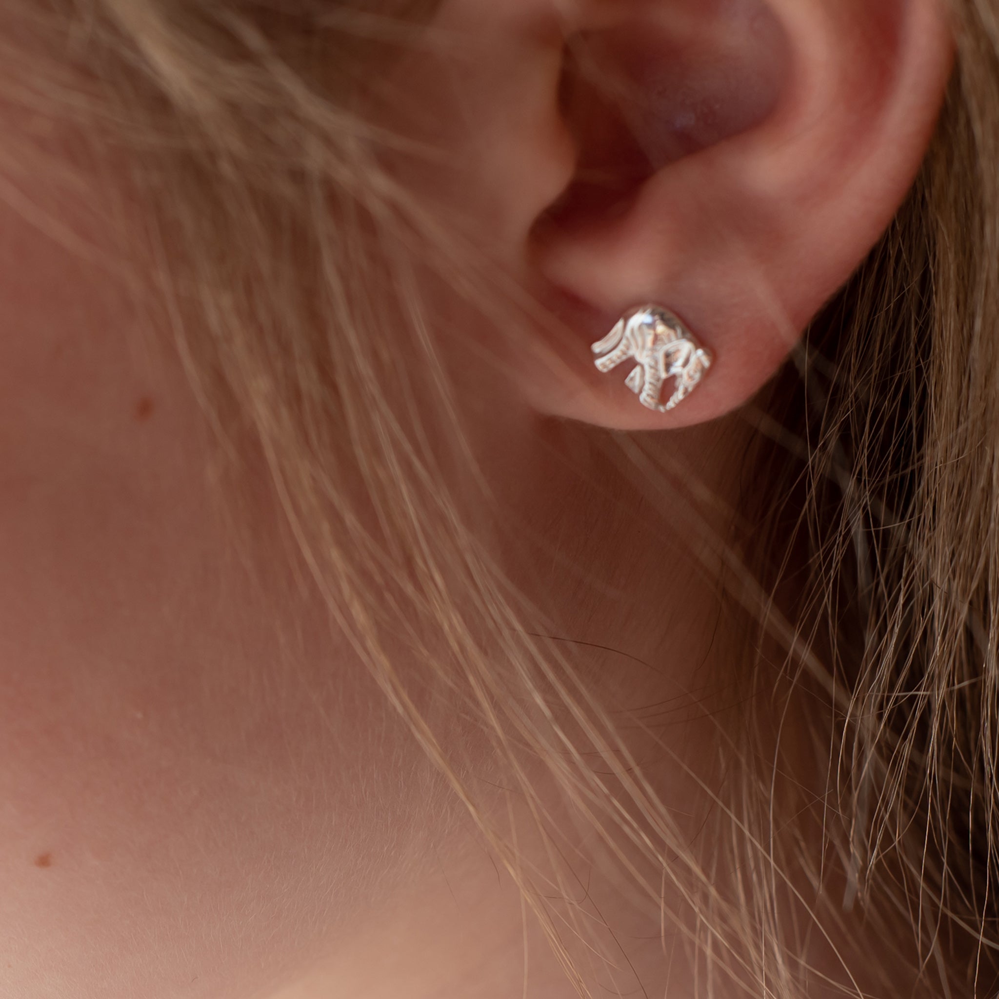 SES015 - Sterling Silver Elephant Earrings - silverby-e.co.za