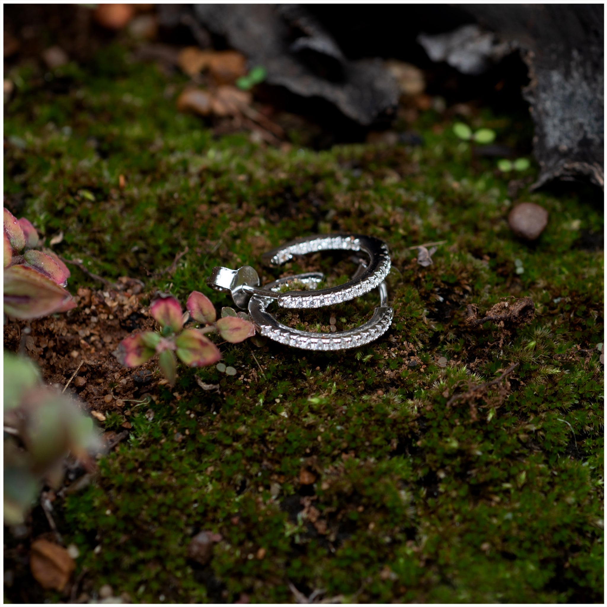 SES017 - Sterling Silver Hoops with CZ - silverby-e.co.za