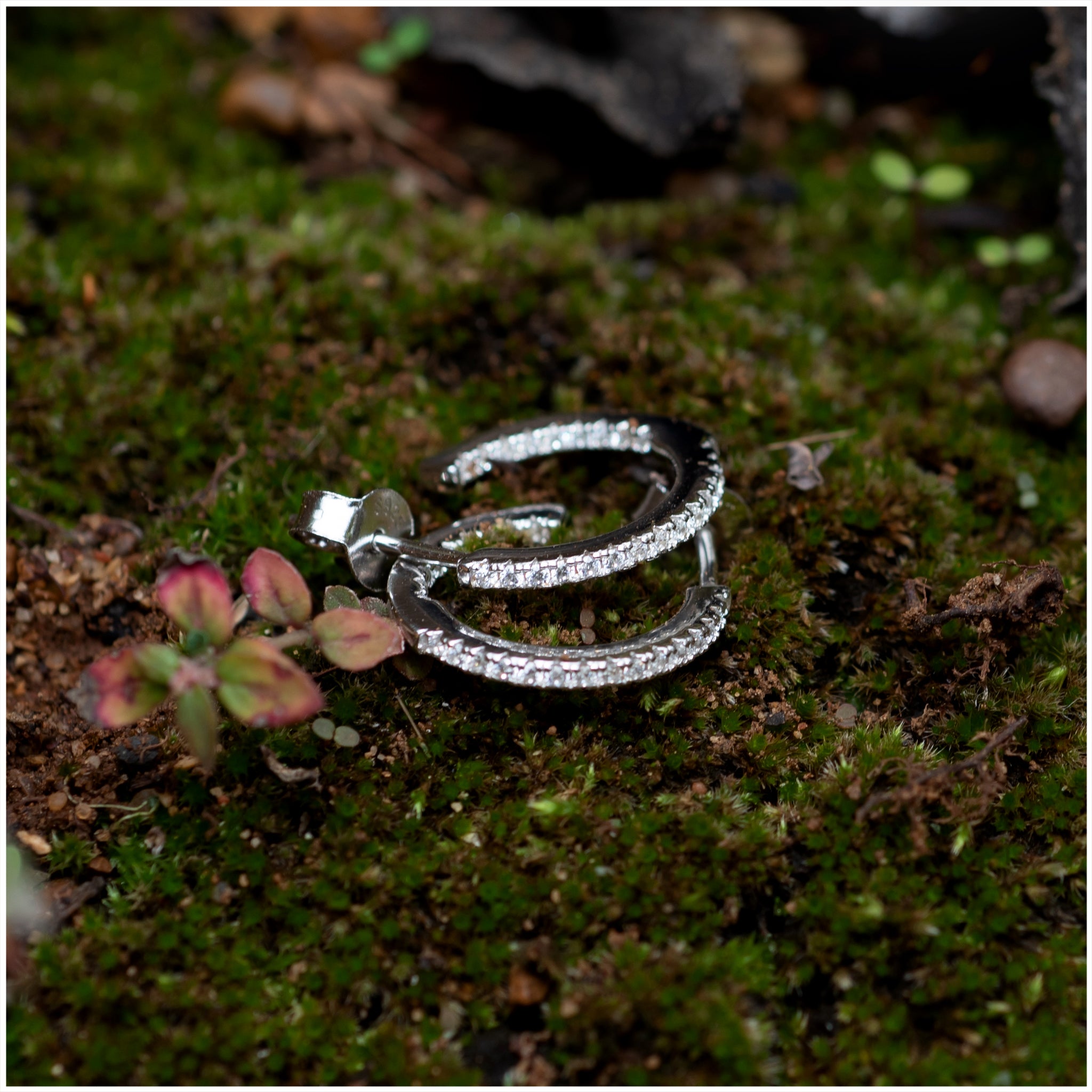 SES017 - Sterling Silver Hoops with CZ - silverby-e.co.za