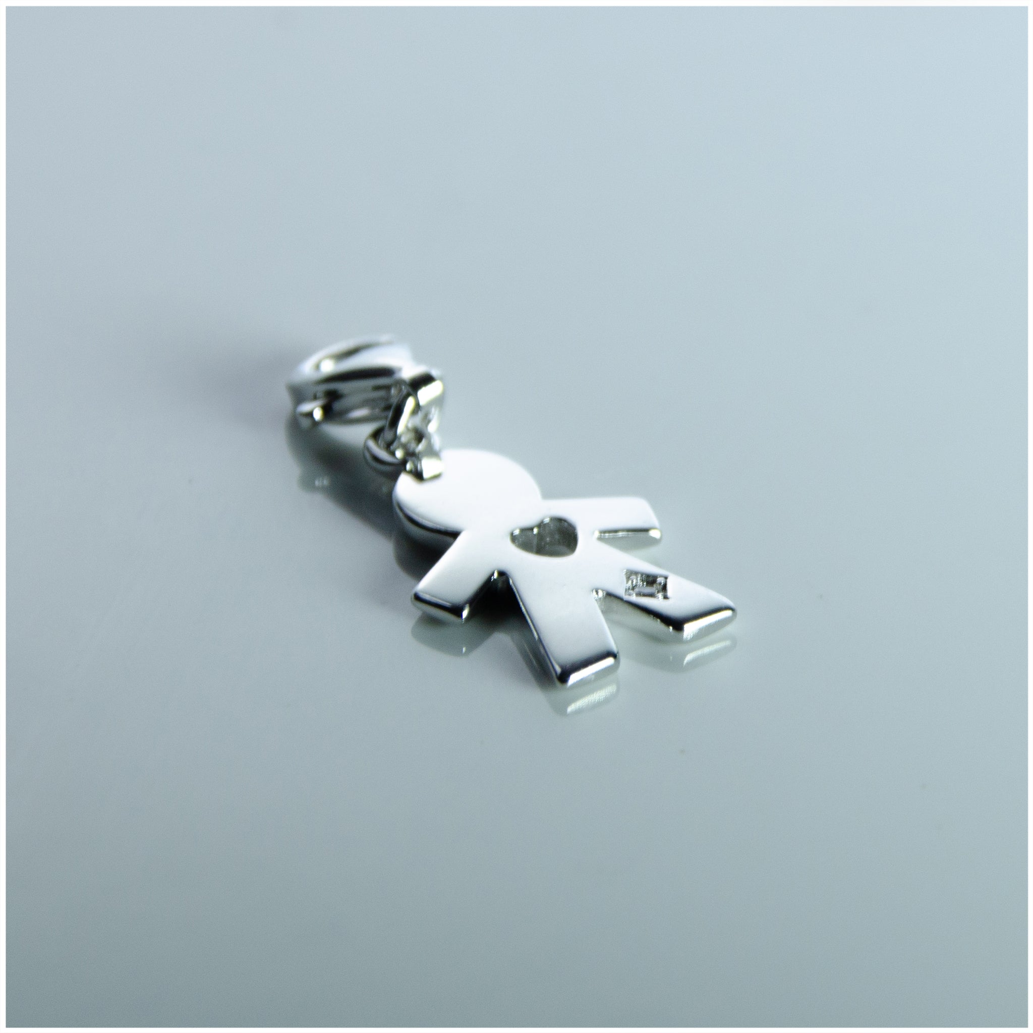 SCH003 - Sterling Silver Boy Charm with CZ - silverby-e.co.za