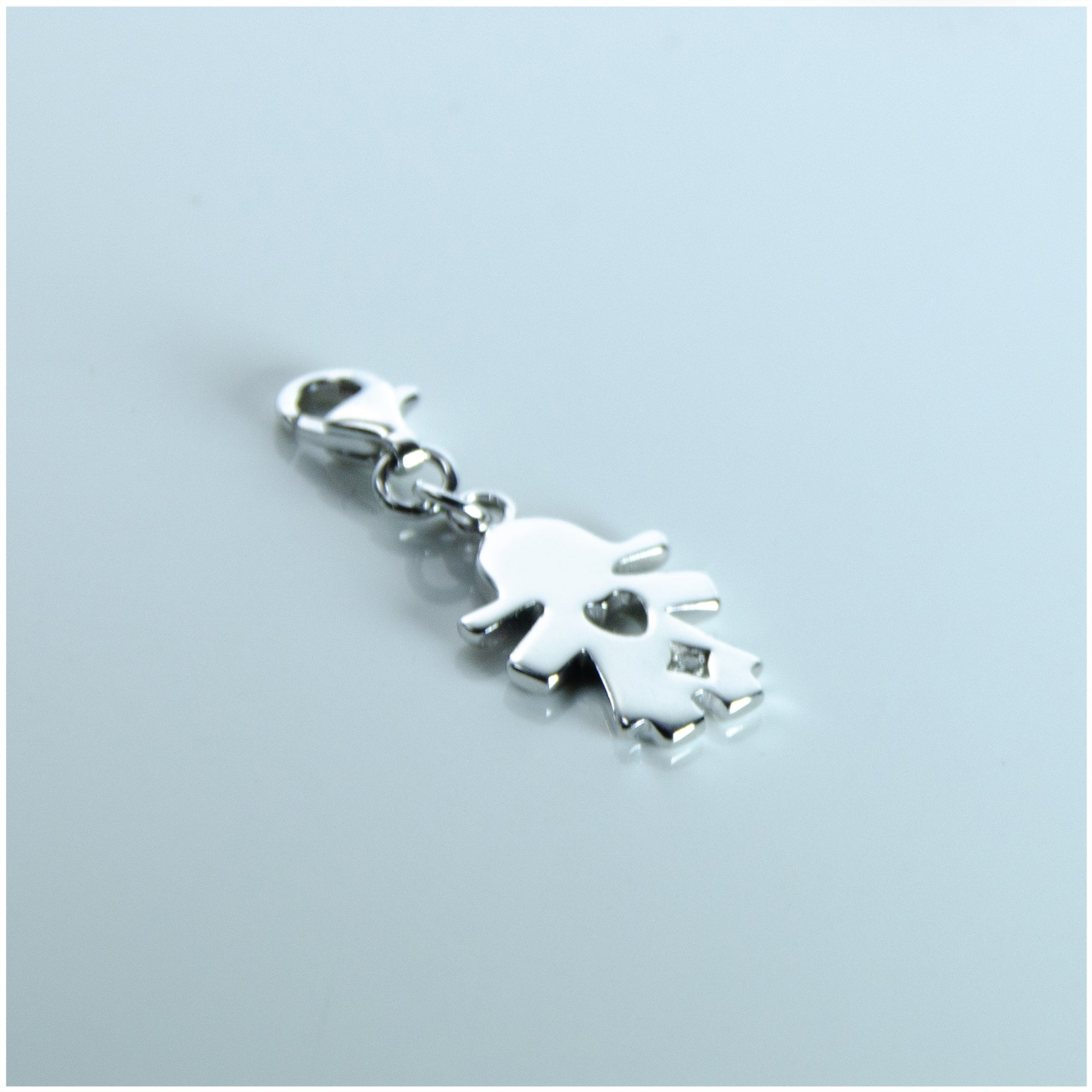 SCH005 - Sterling Silver Girl Charm with CZ - silverby-e.co.za