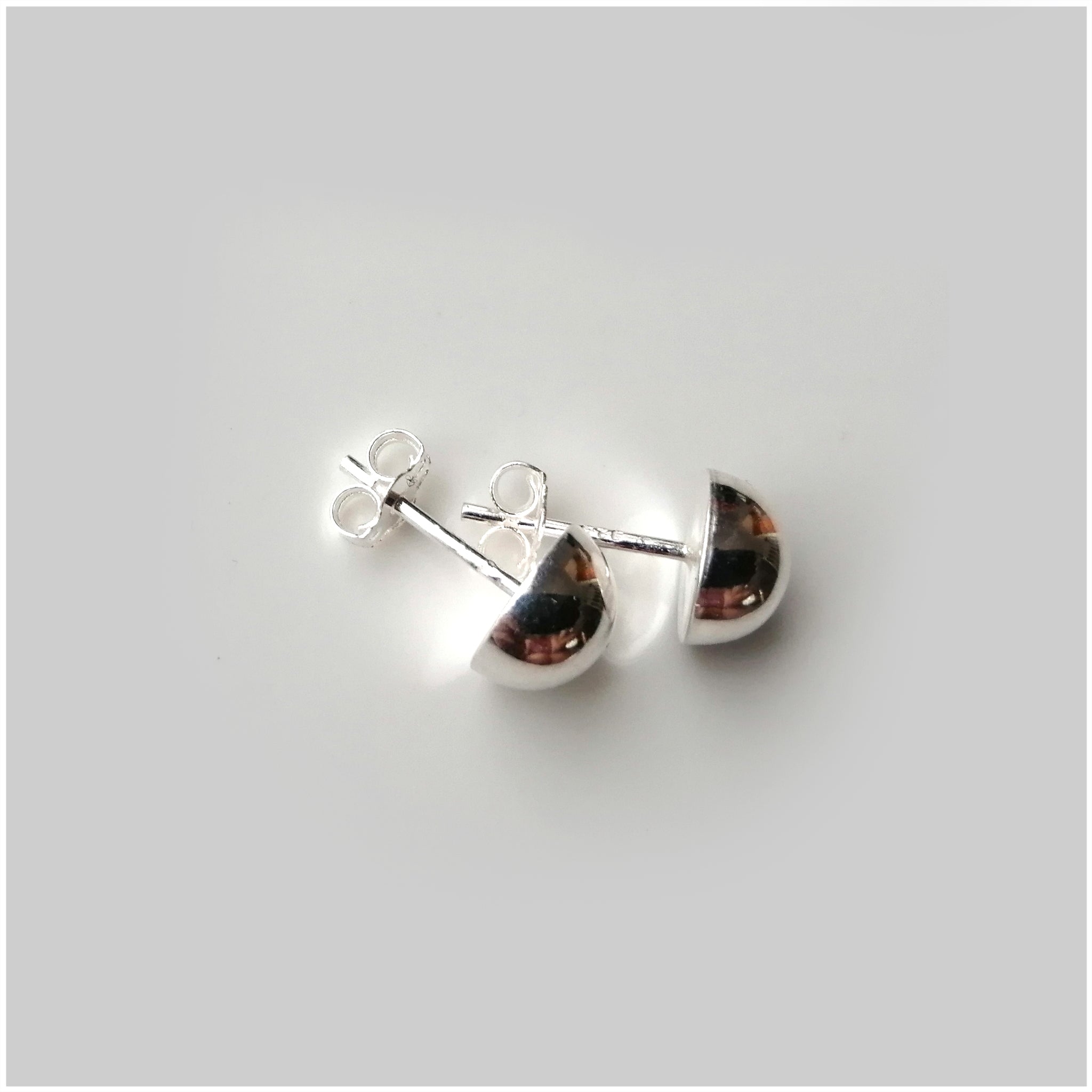 SES001 - Sterling Silver Half Round Push Back Earrings - silverby-e.co.za