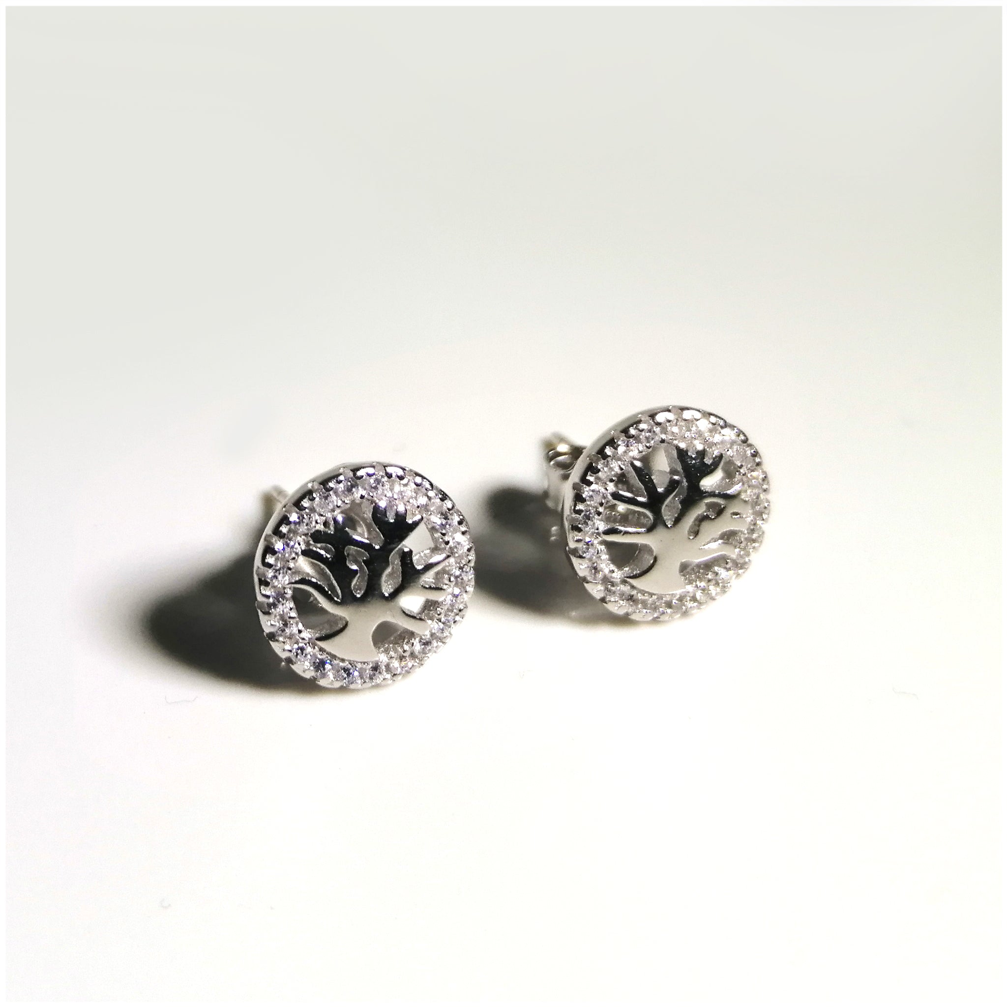 TES008 - Tree of Life Studs with CZ - silverby-e.co.za