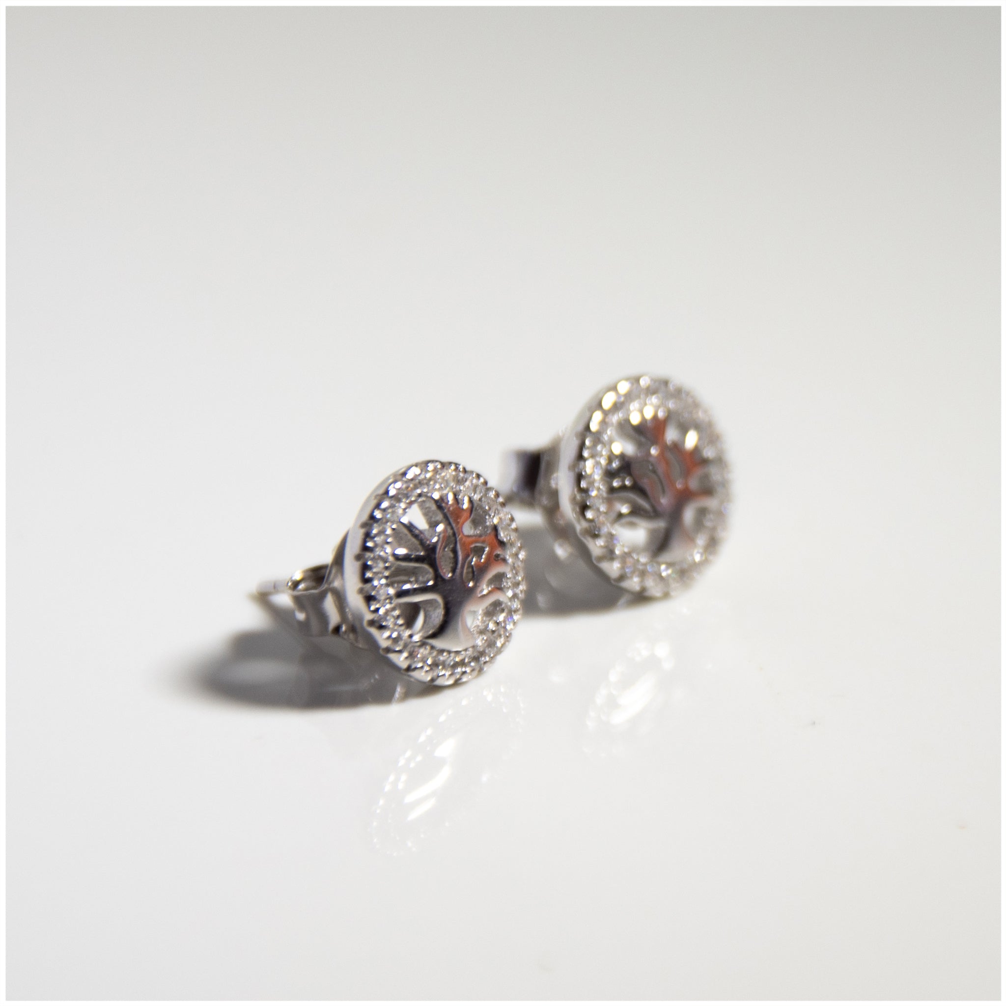TES008 - Tree of Life Studs with CZ - silverby-e.co.za
