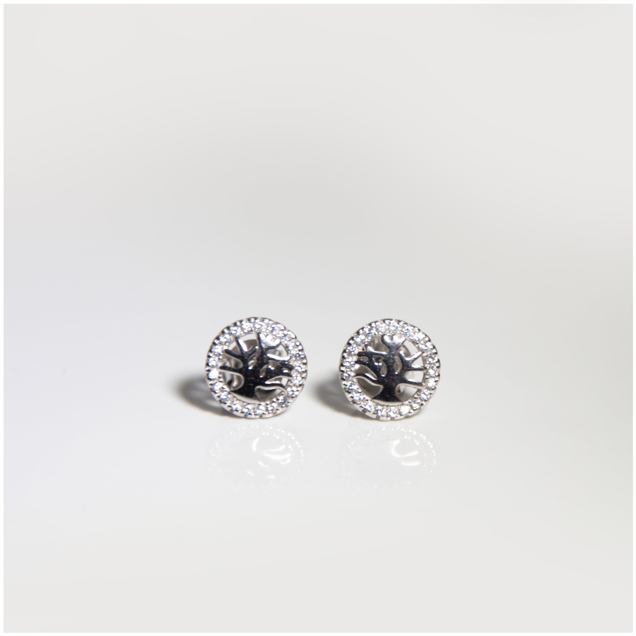 TES008 - Tree of Life Studs with CZ - silverby-e.co.za