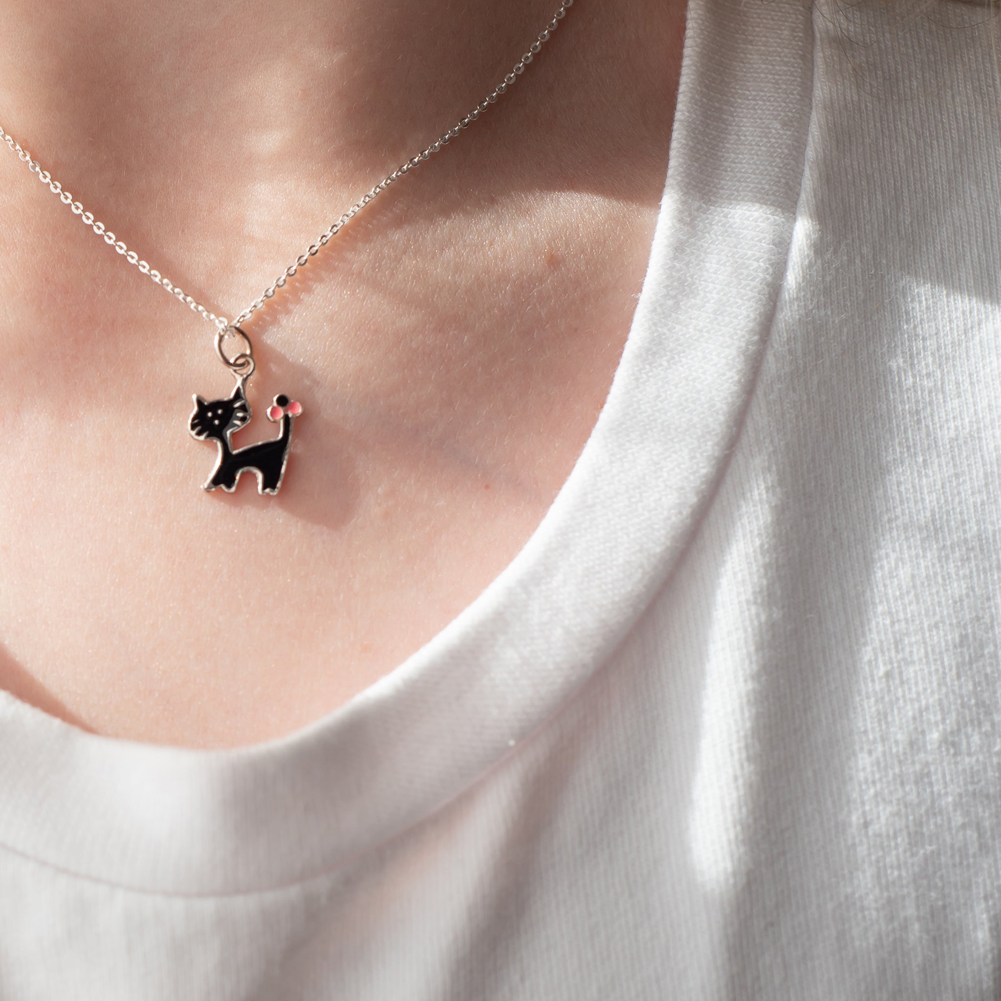 PK007 - Sterling Silver Cat Pendant - silverby-e.co.za