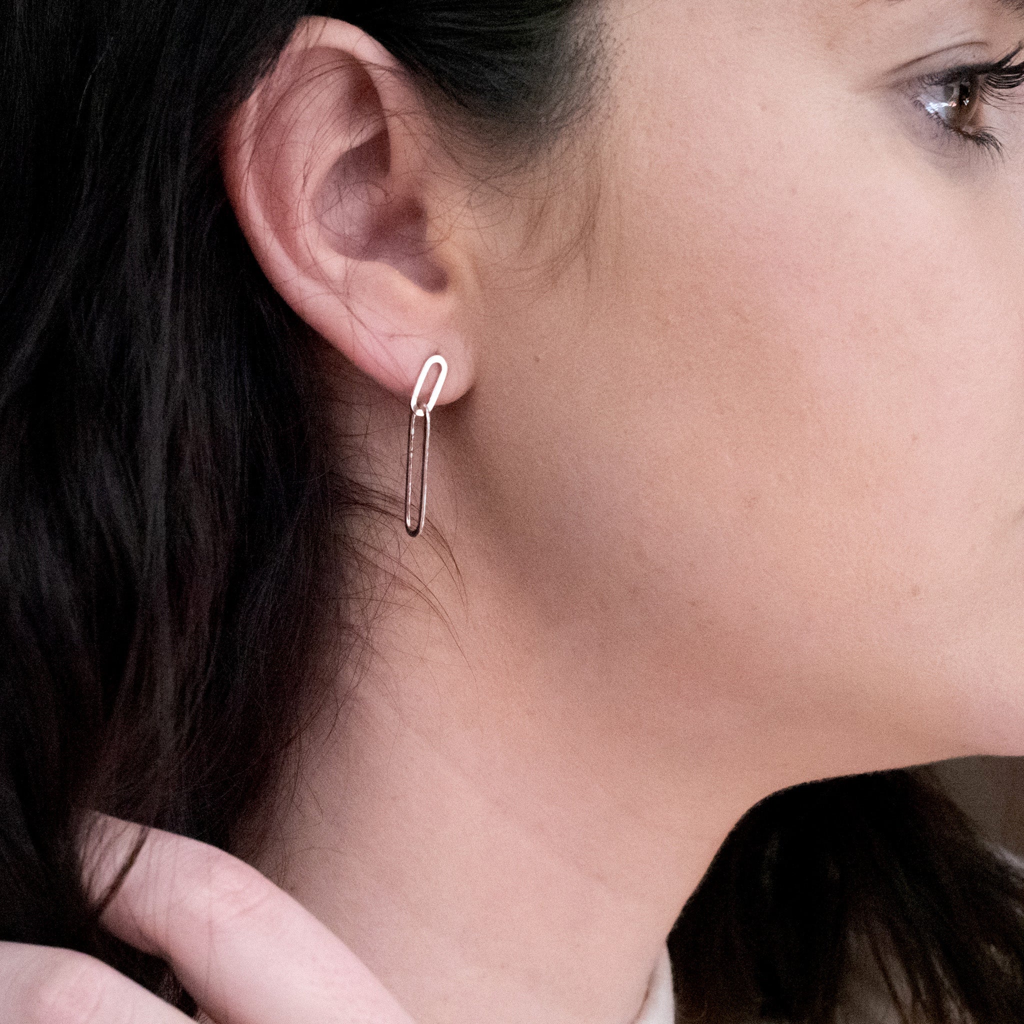 JEL004 - Sterling Silver Paper Clip Earrings - silverby-e.co.za